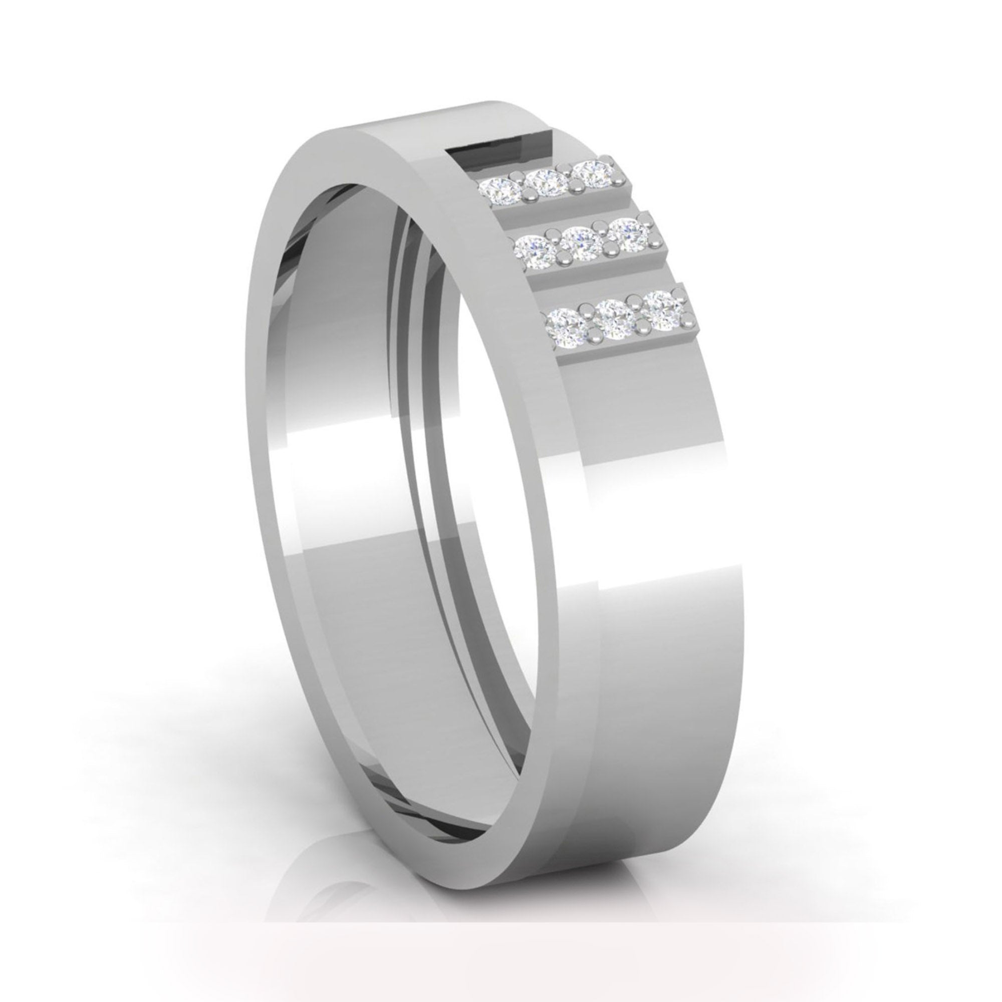 Elegent White Gold Couple Band