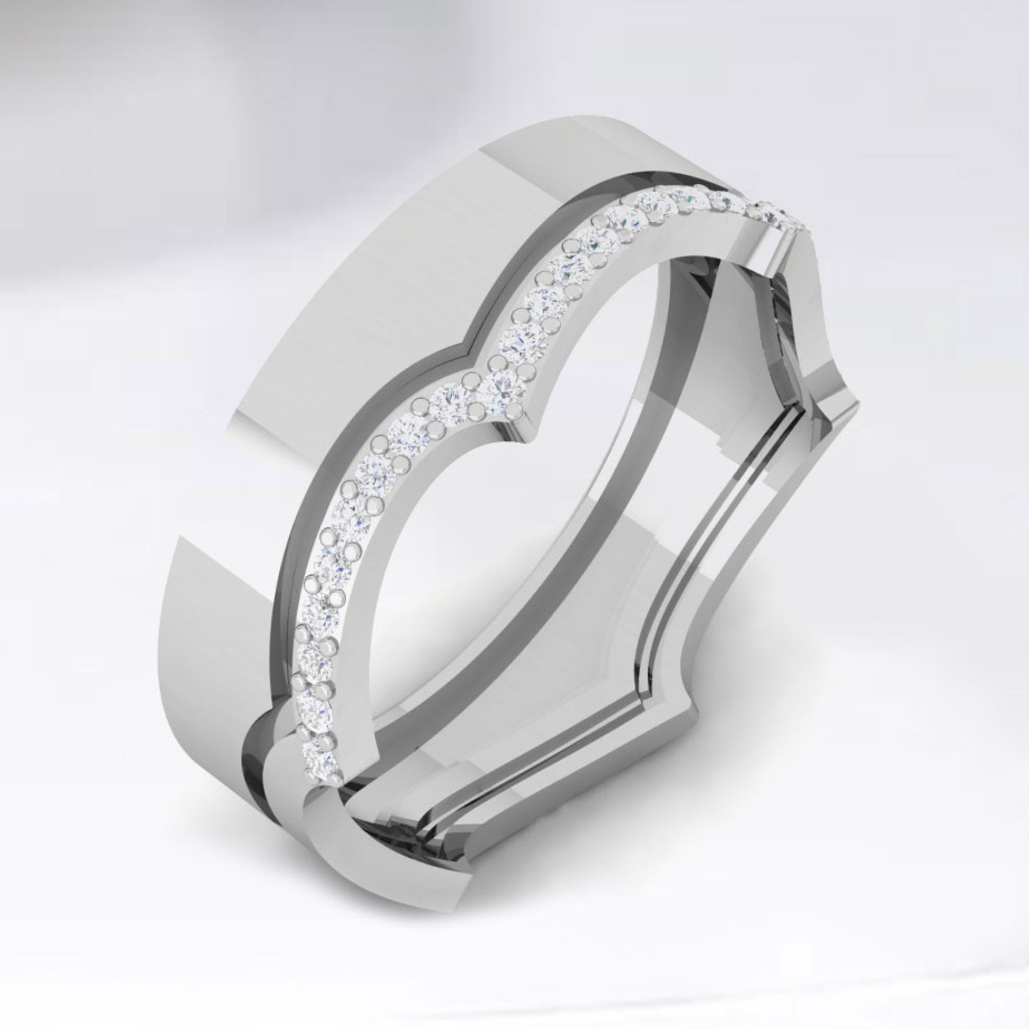 King Queen Couple Rings in Sterling Silver