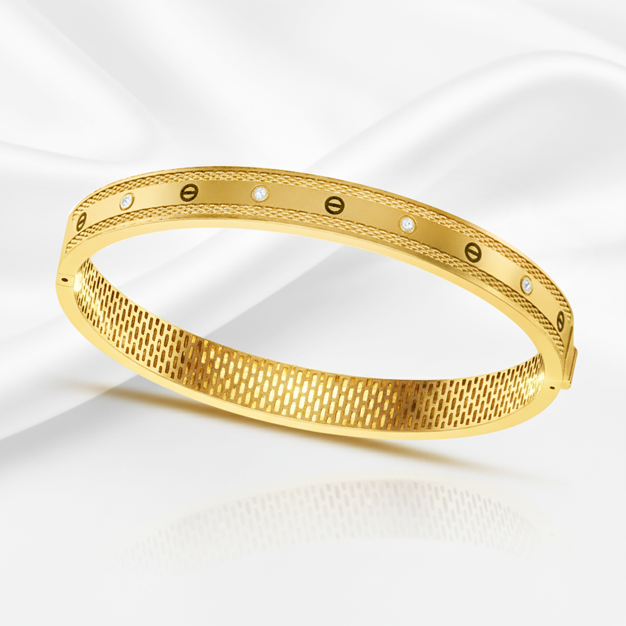 Elegant Textured Gold Kada