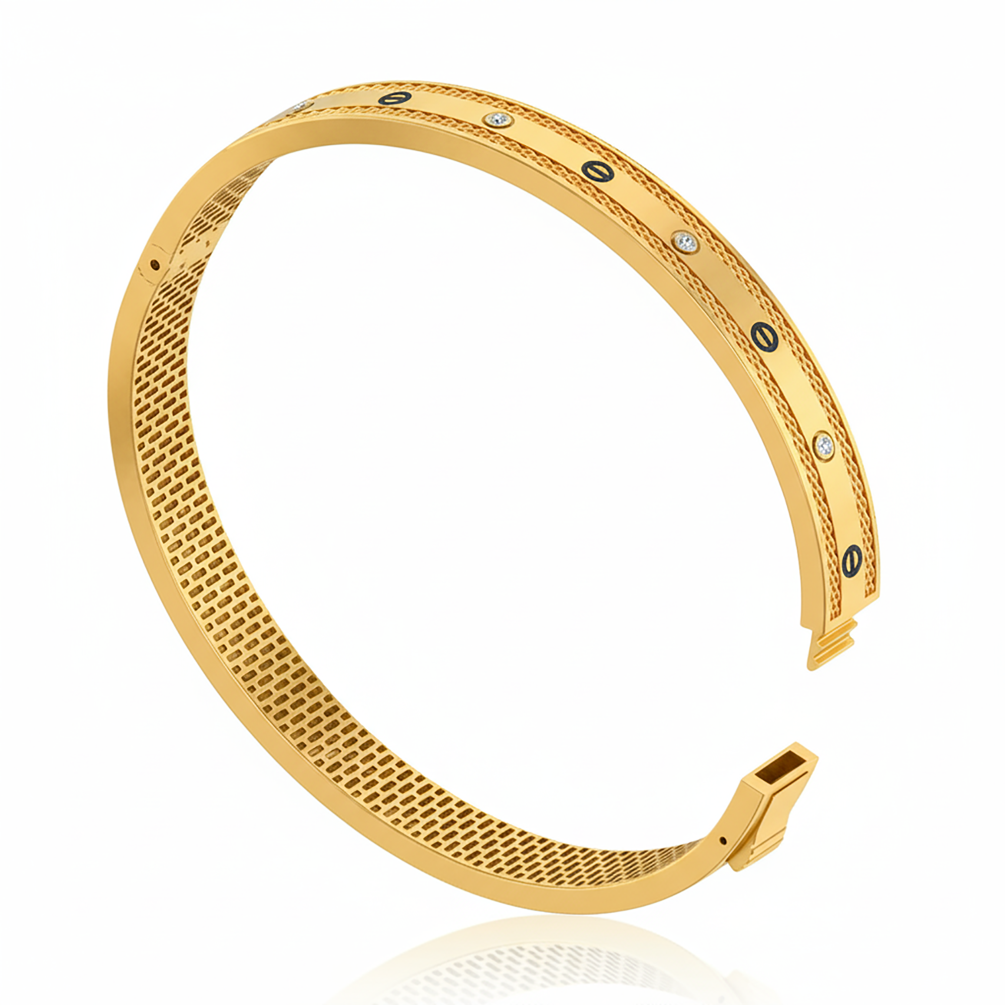Elegant Textured Gold Kada
