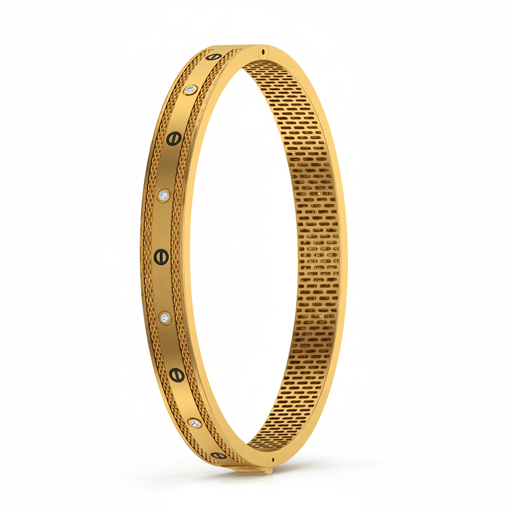 Elegant Textured Gold Kada