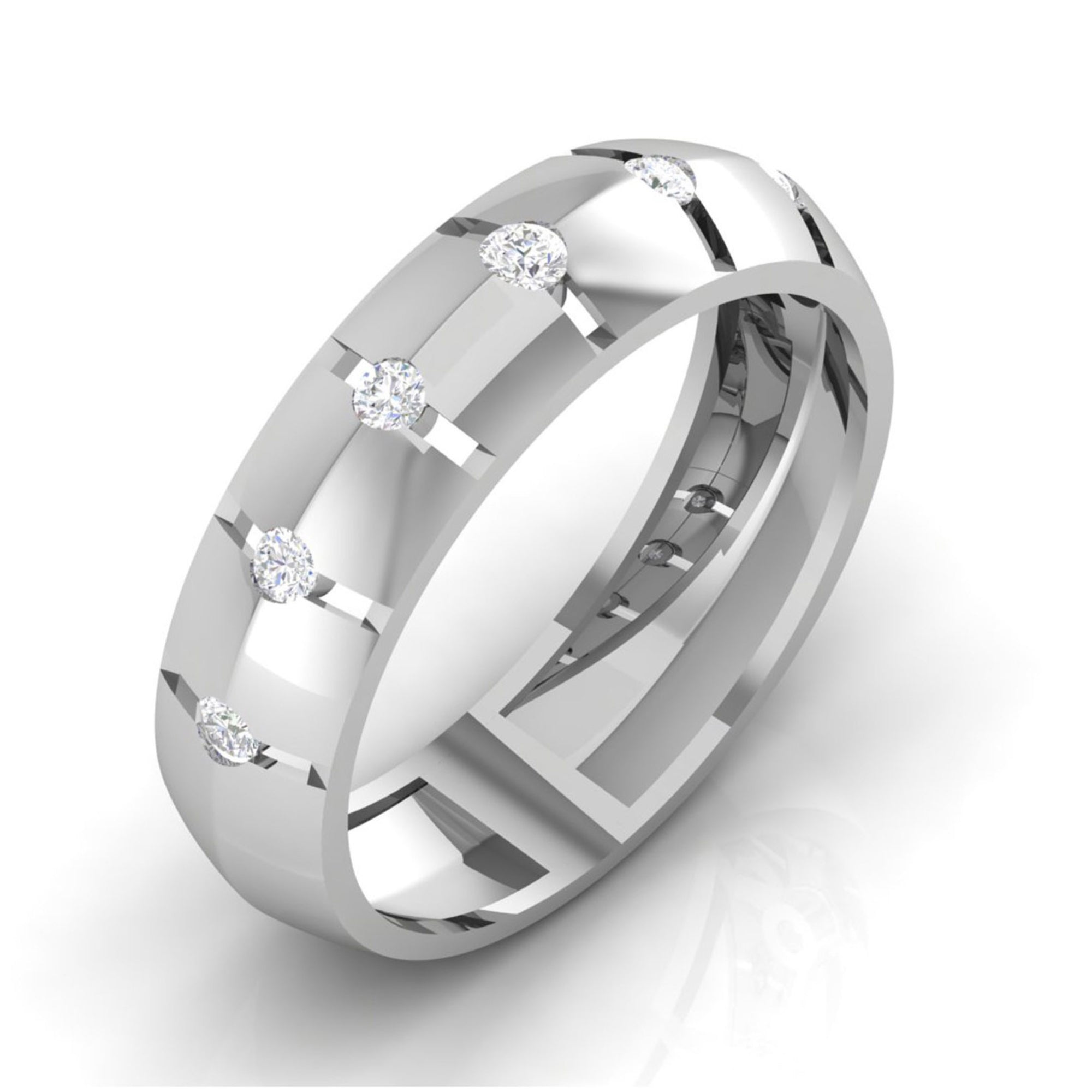 Sterling Silver Diamond Wedding Bands