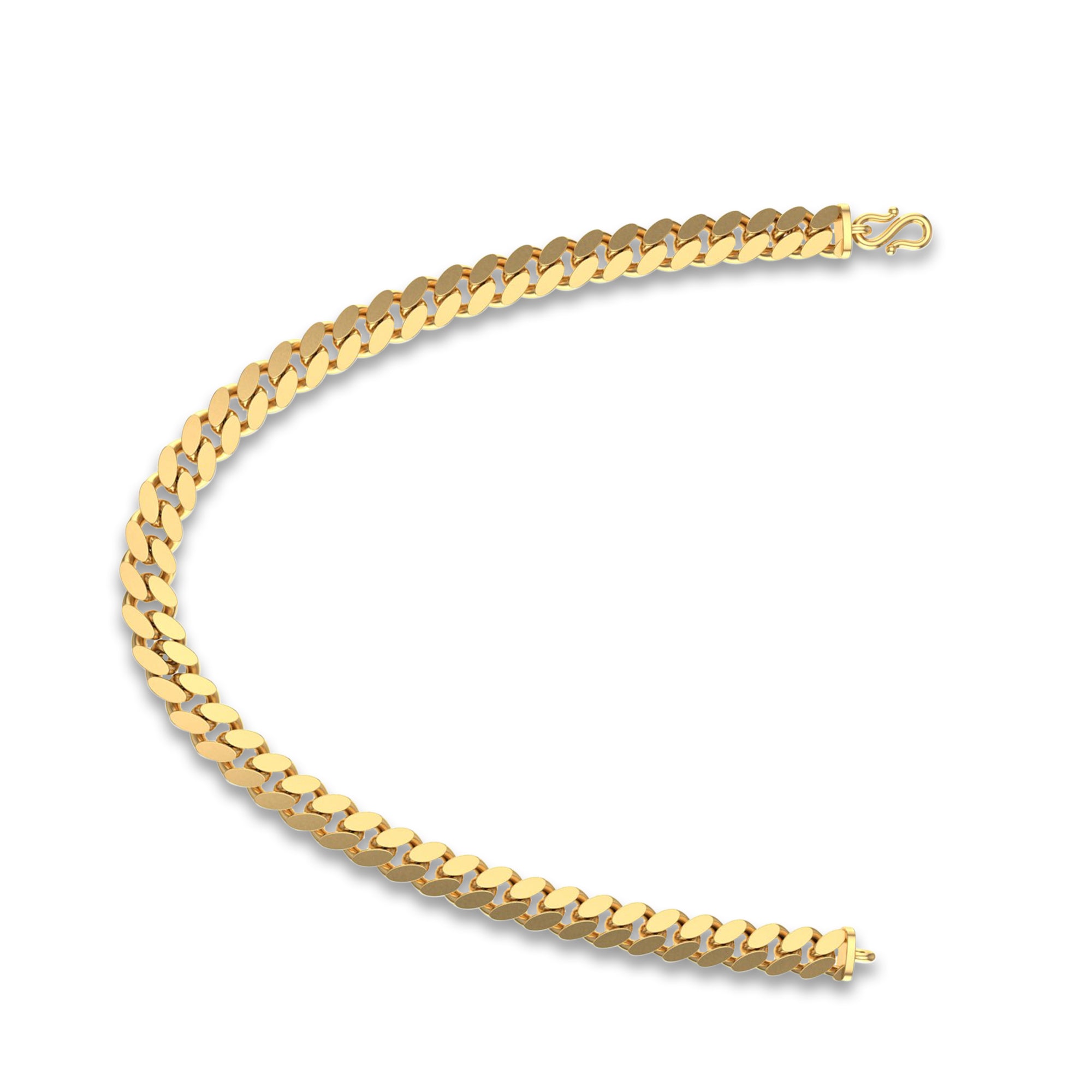 Yellow Gold Plated Cuban Link Chain for Men