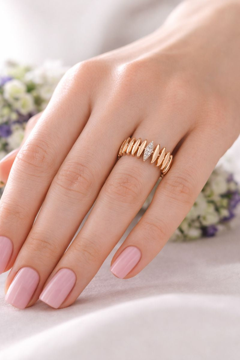 Cocoon Yellow Gold Plated Ring