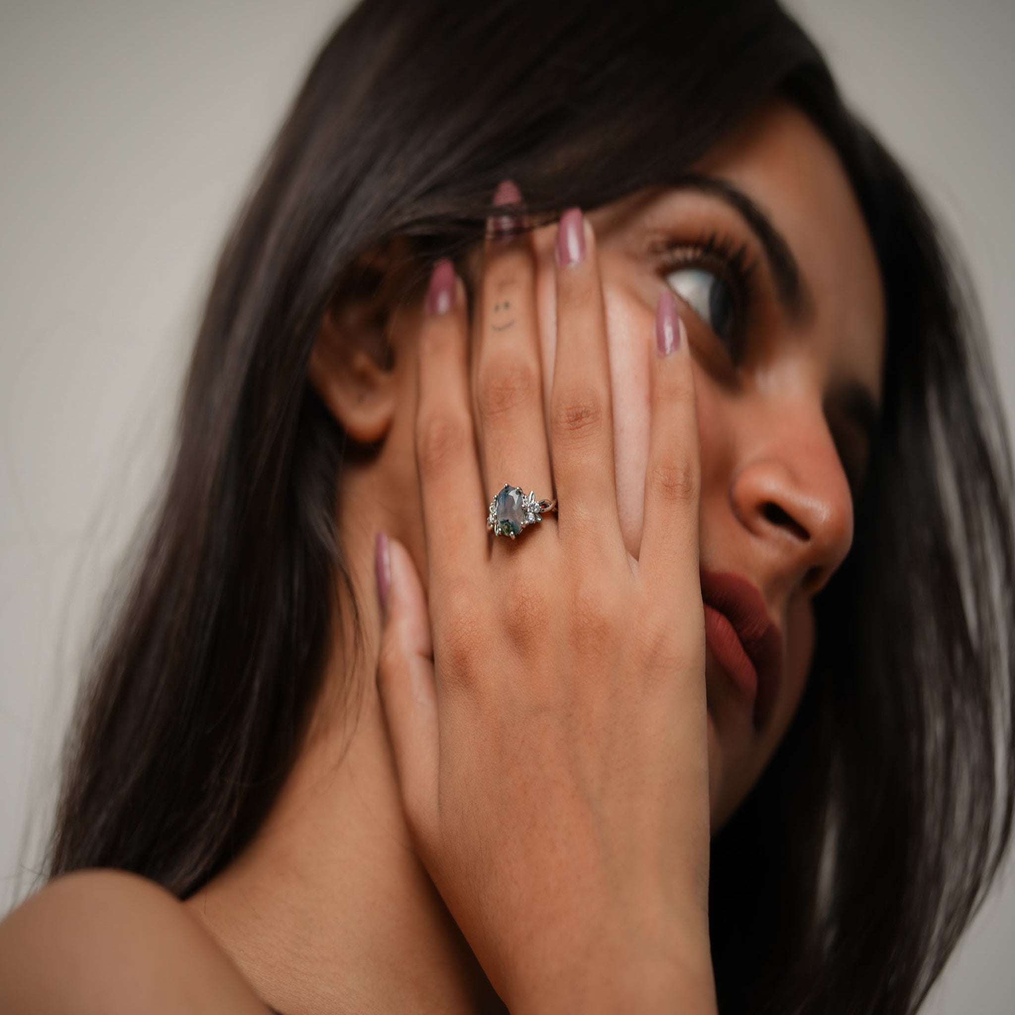 Oval Moss Agate Ring