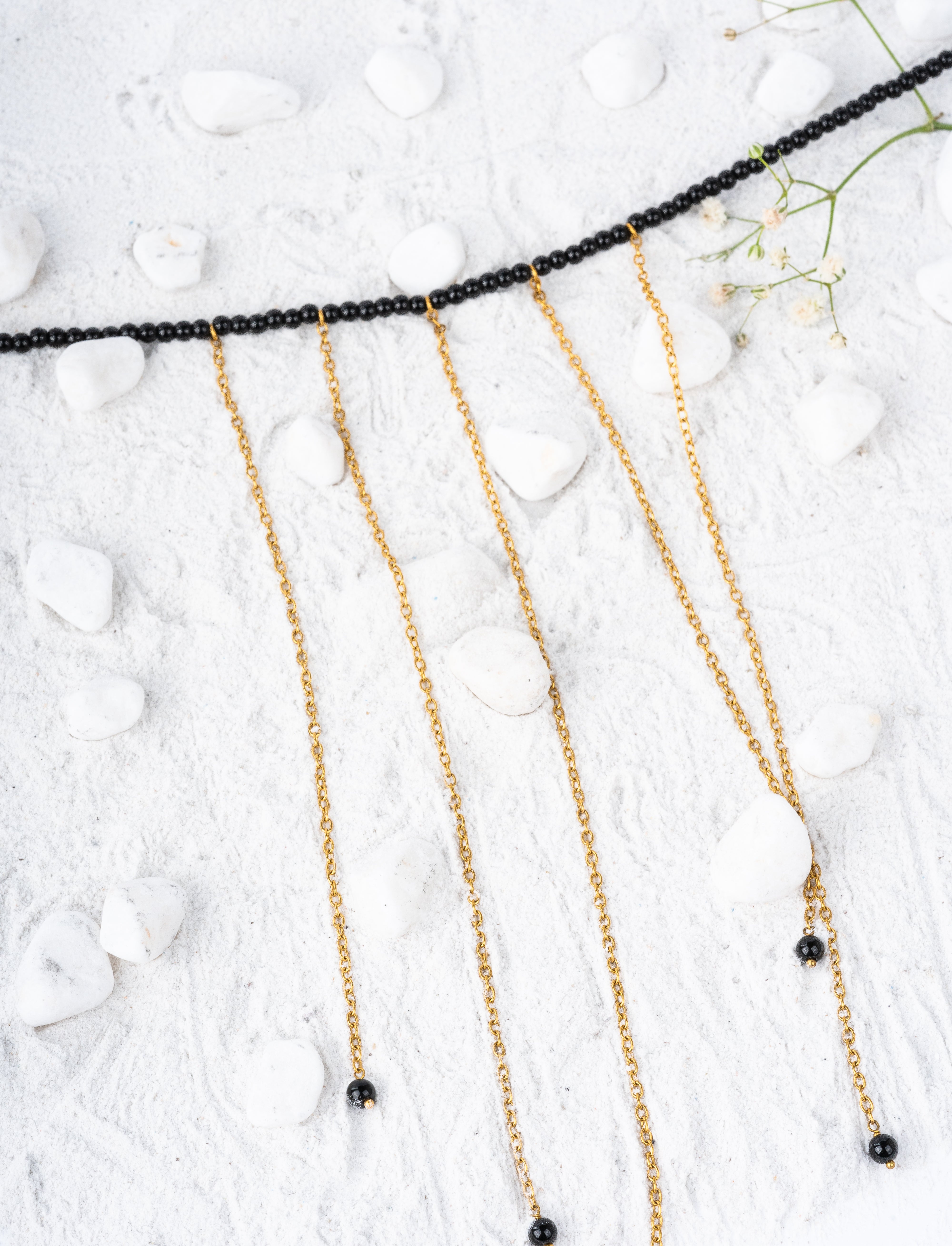 Gold Plated Black Onyx Necklace