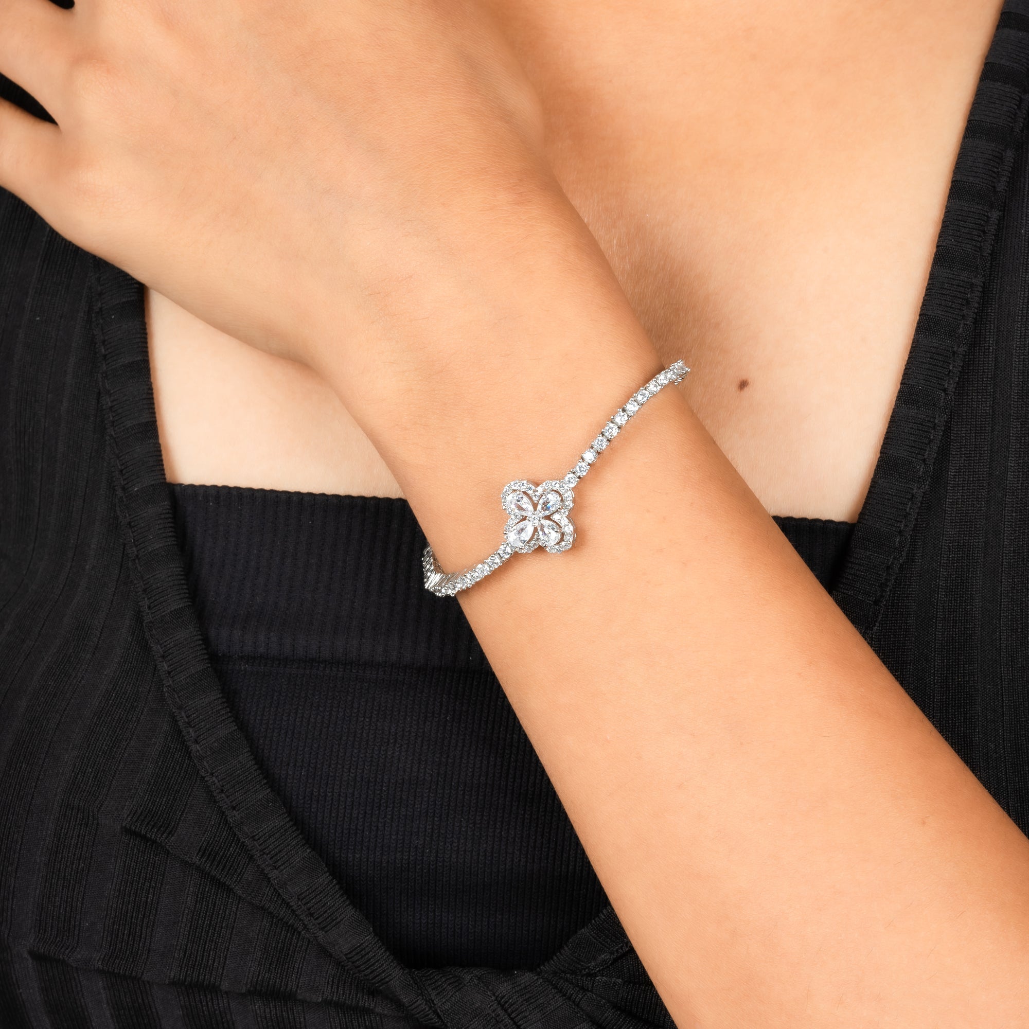 Floral American Diamond Bracelet