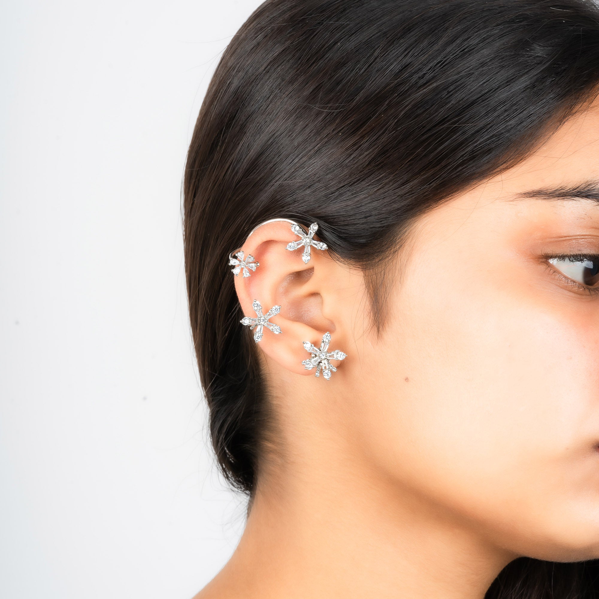 Floral Ear Cuff Earrings