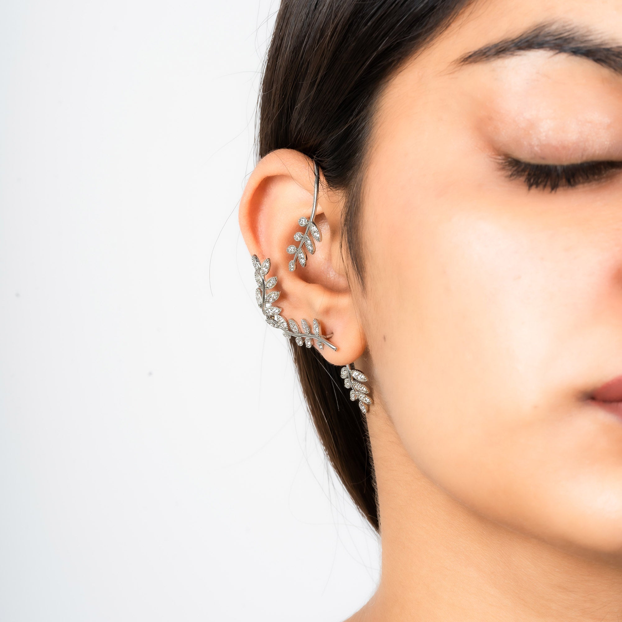 Sterling Silver Leaf Earrings