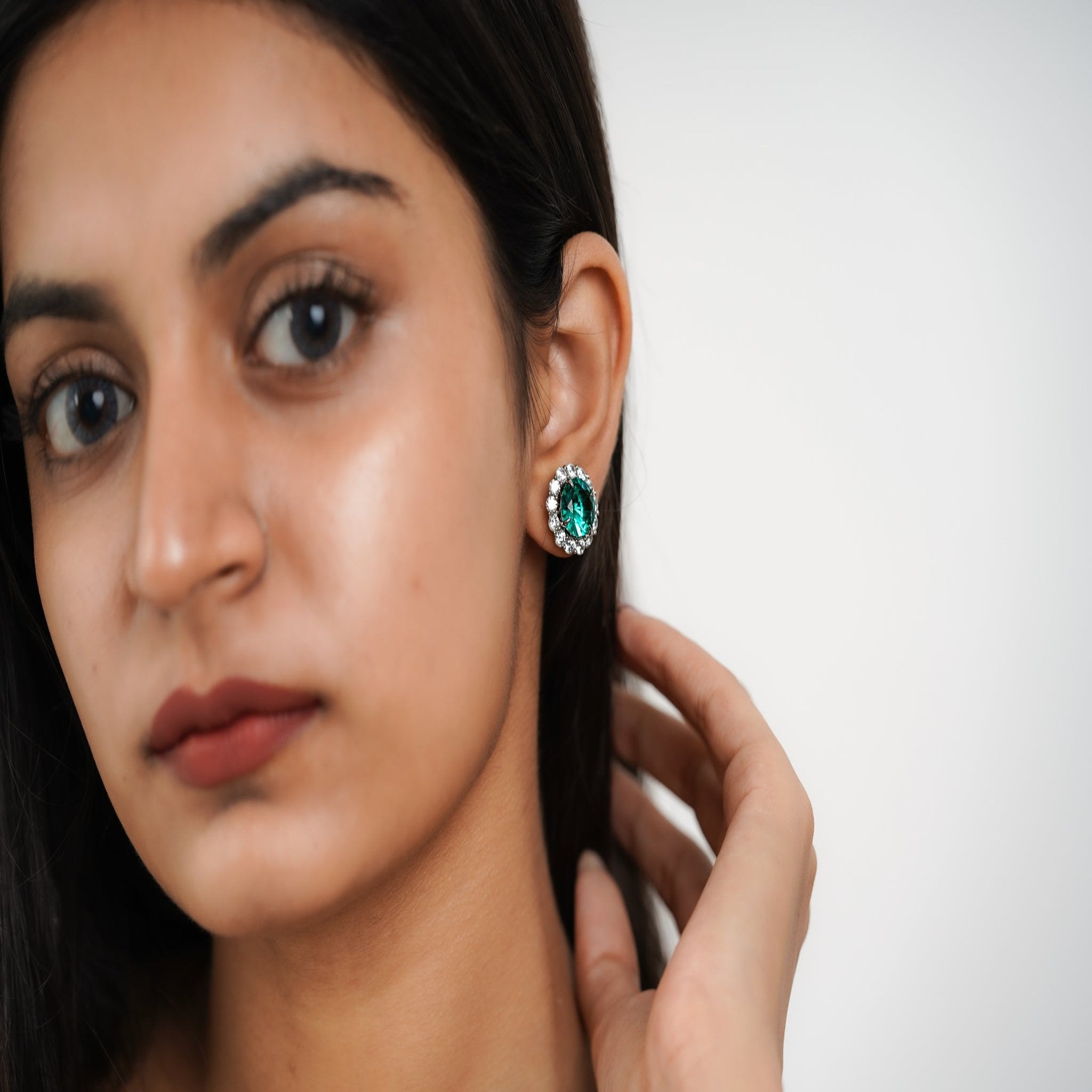 Aqua Spark Stud Earrings