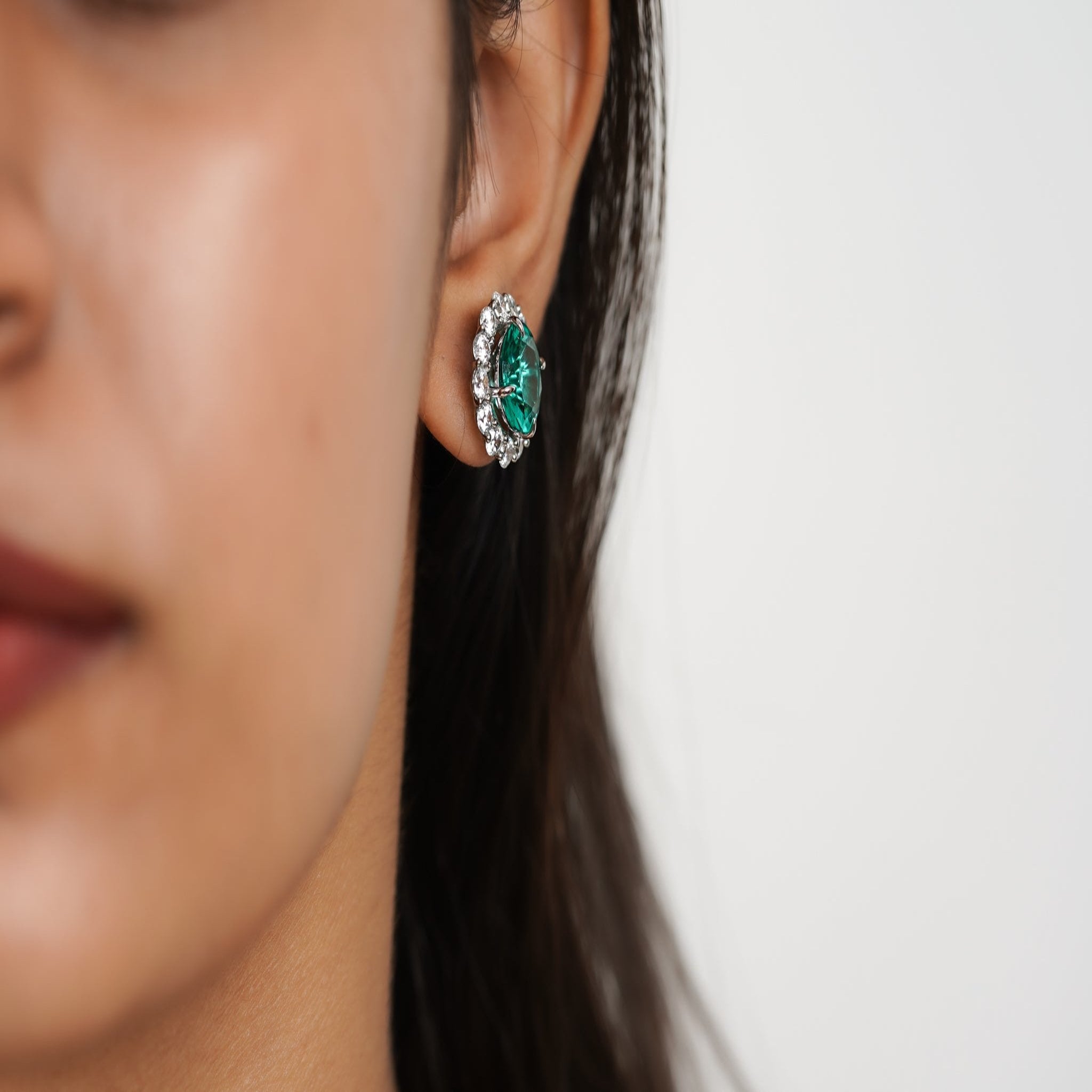 Aqua Spark Stud Earrings