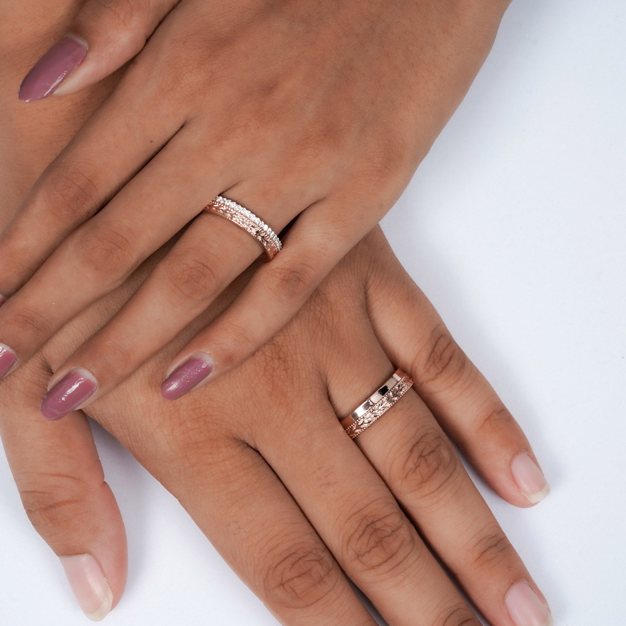 Timeless Love Rose Gold Couple Rings