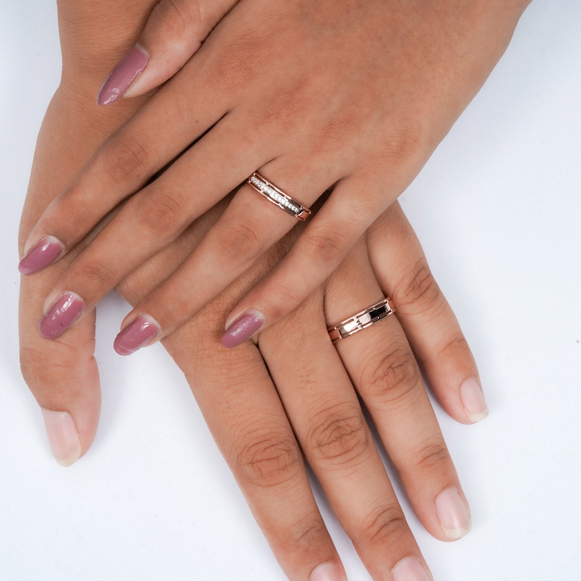 Stylish Rose Gold Couple Rings