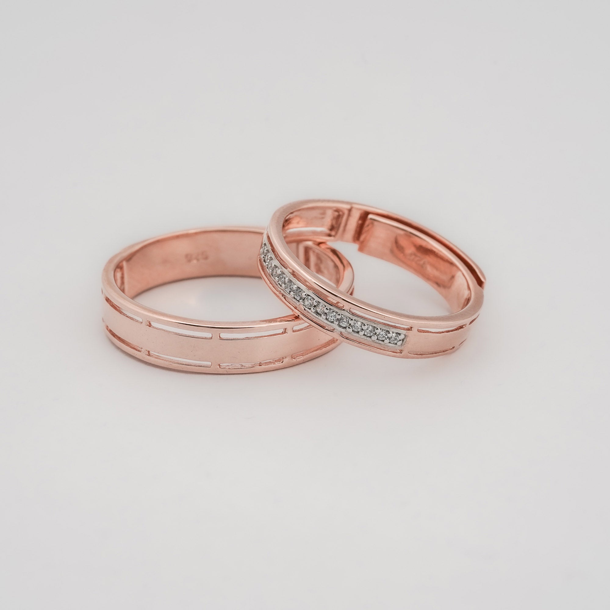 Stylish Rose Gold Couple Rings