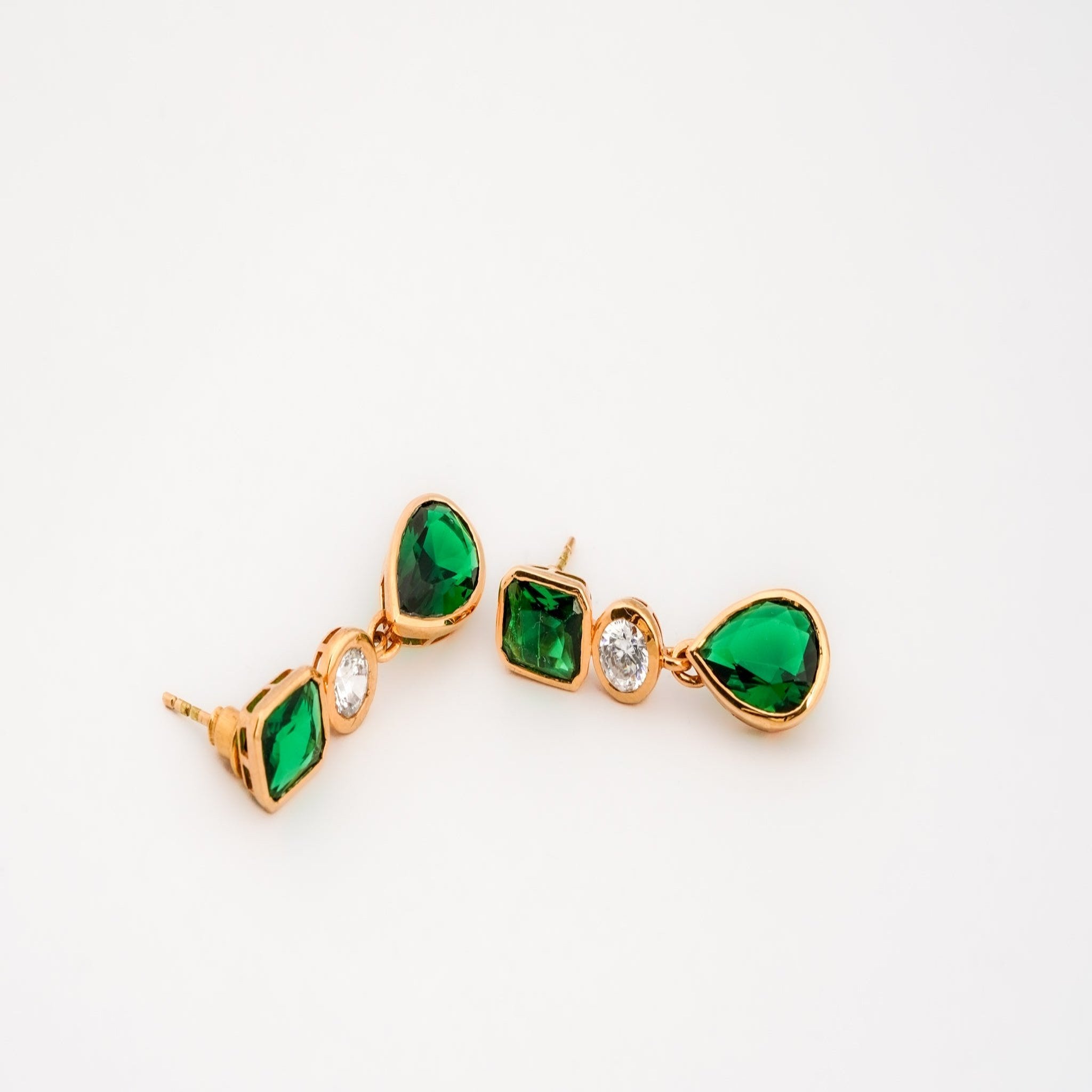 Green Pearl Dangle Earrings