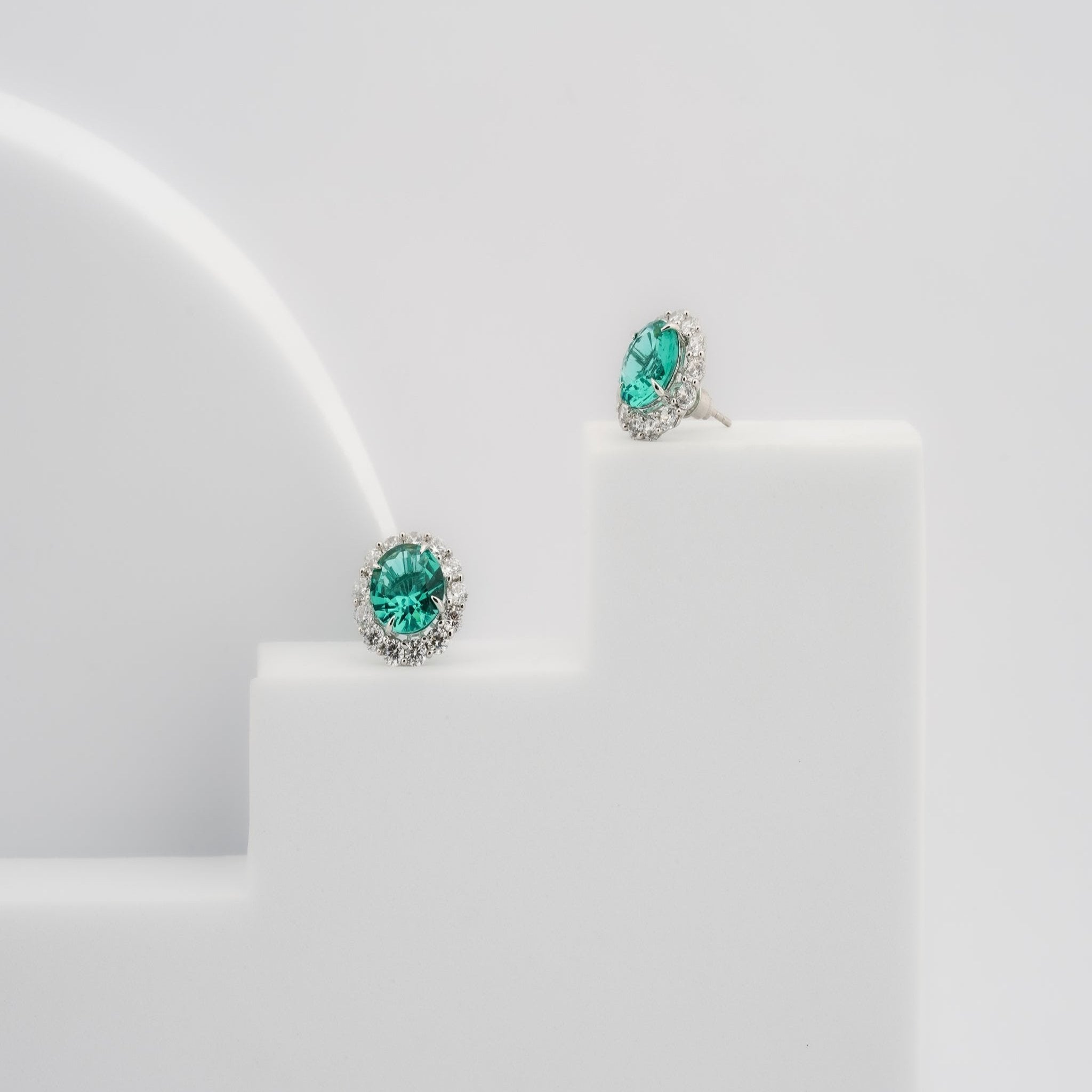 Aqua Spark Stud Earrings