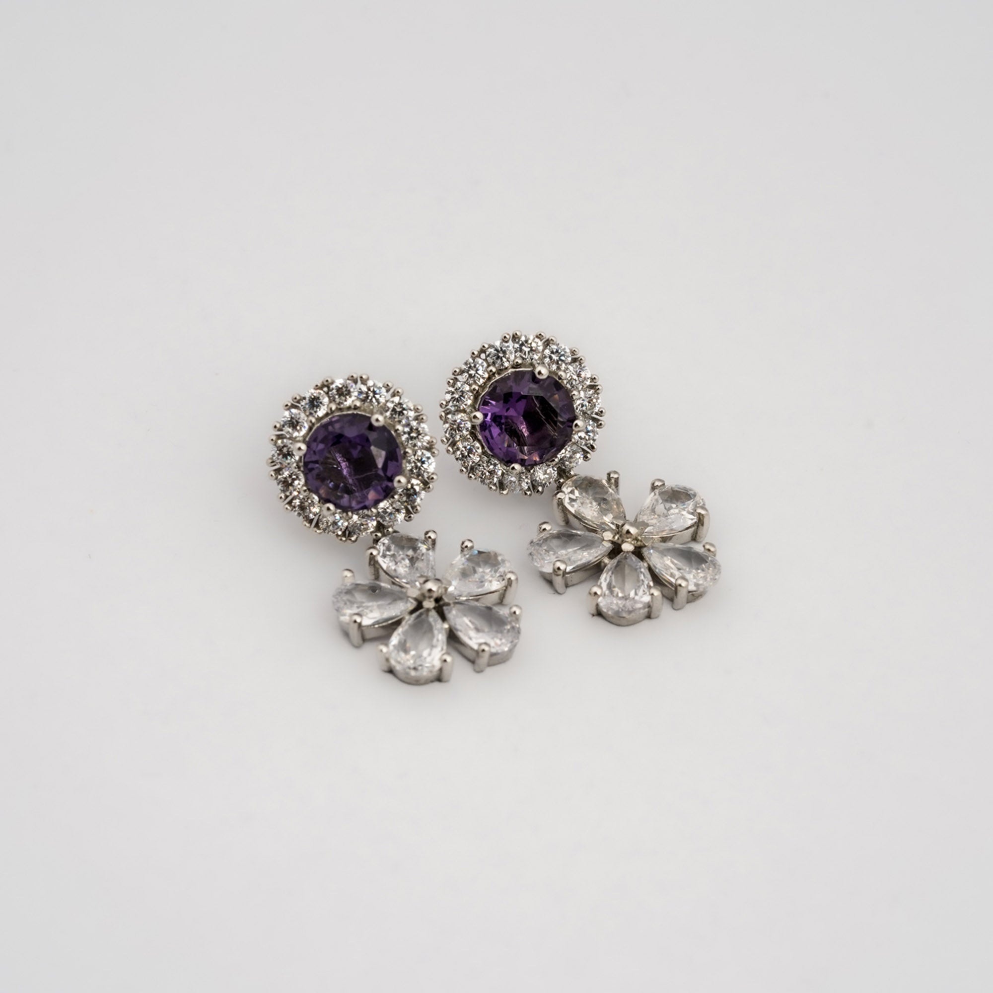 Ethnic Amethyst Drop Earrings
