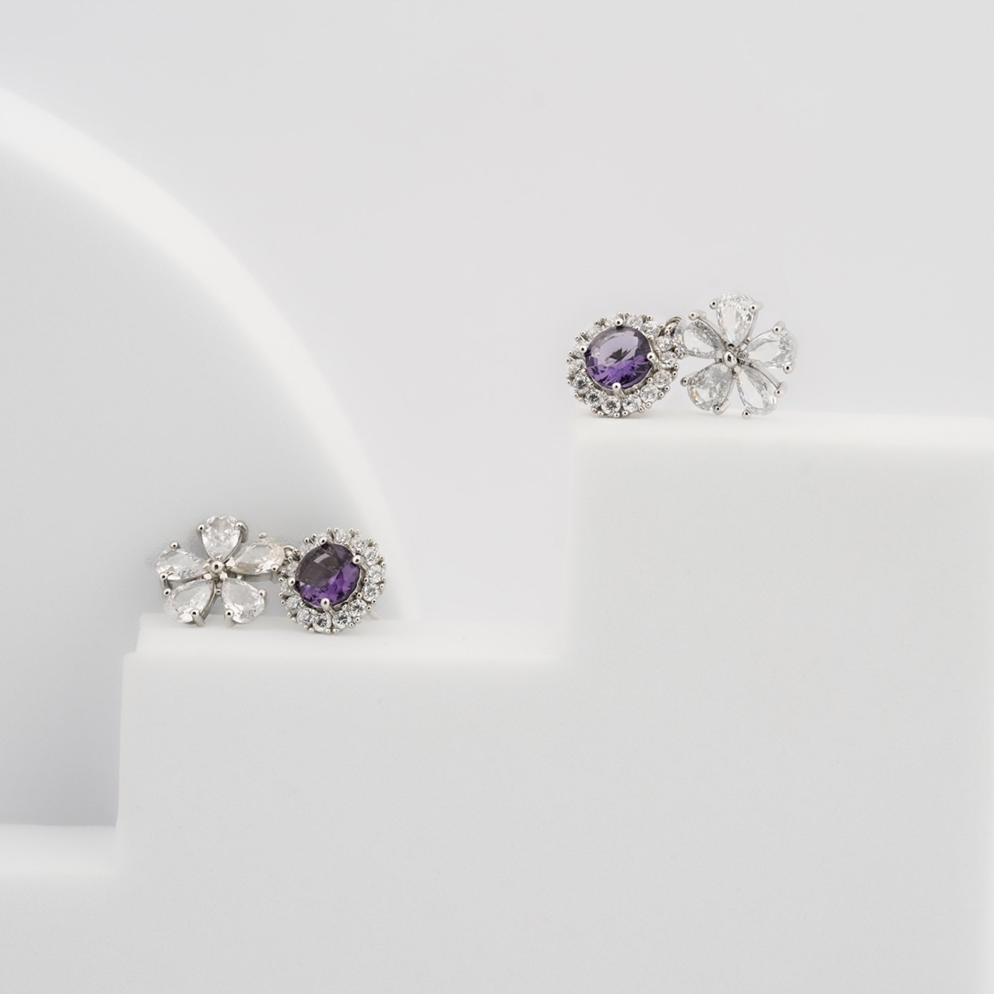 Ethnic Amethyst Drop Earrings