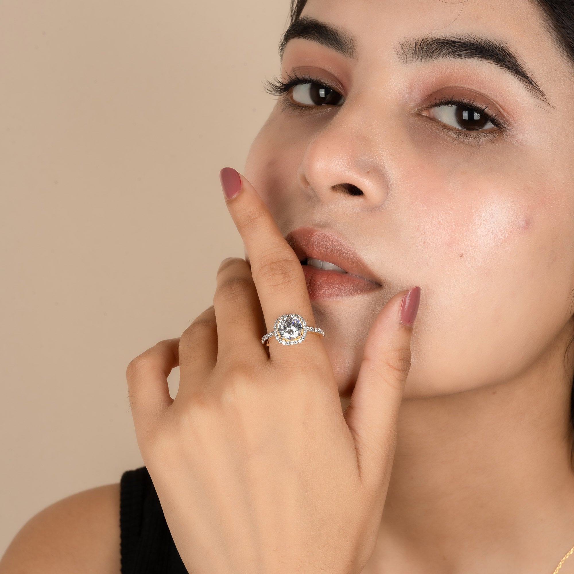 Gold Plated Halo Ring