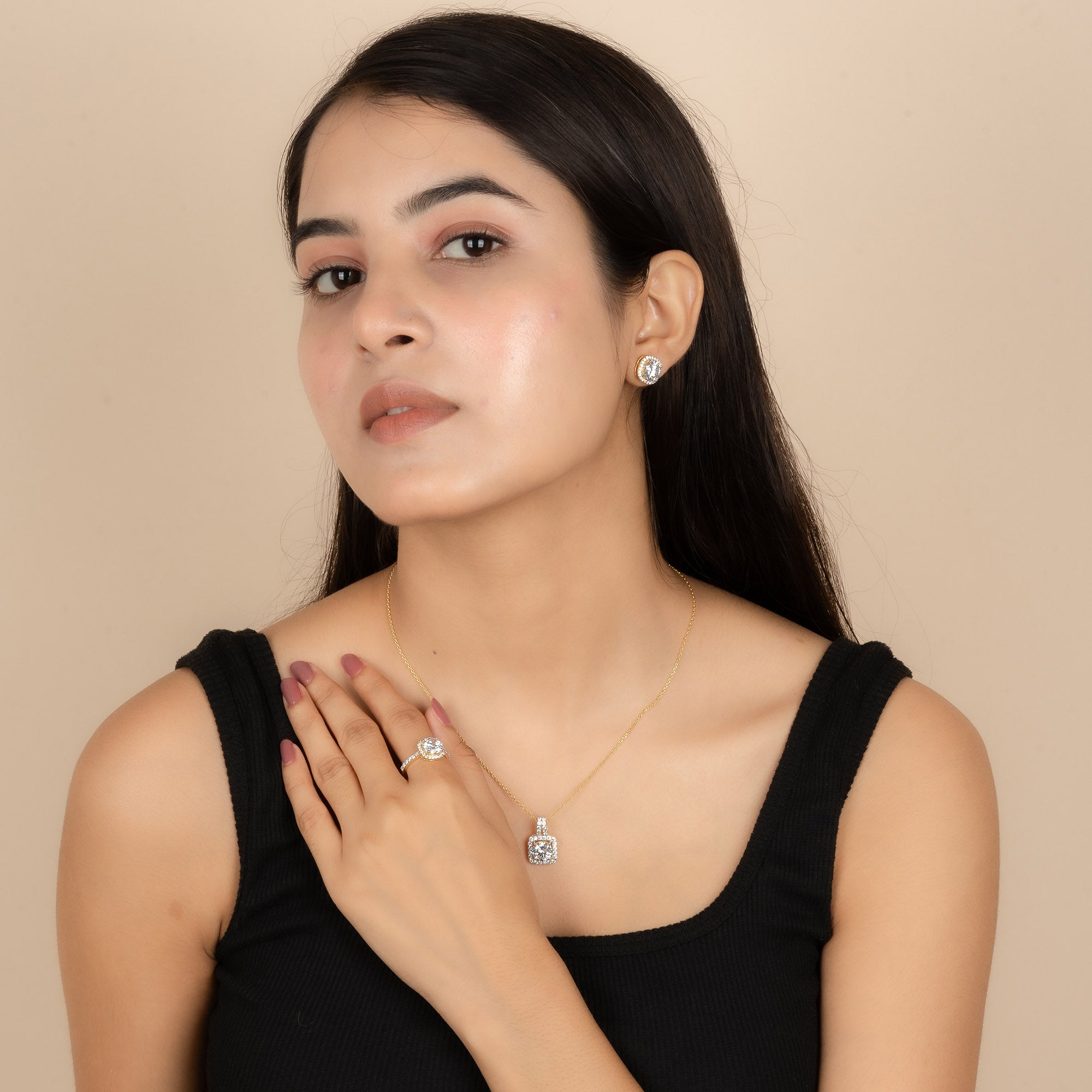 Gold Plated Halo Ring