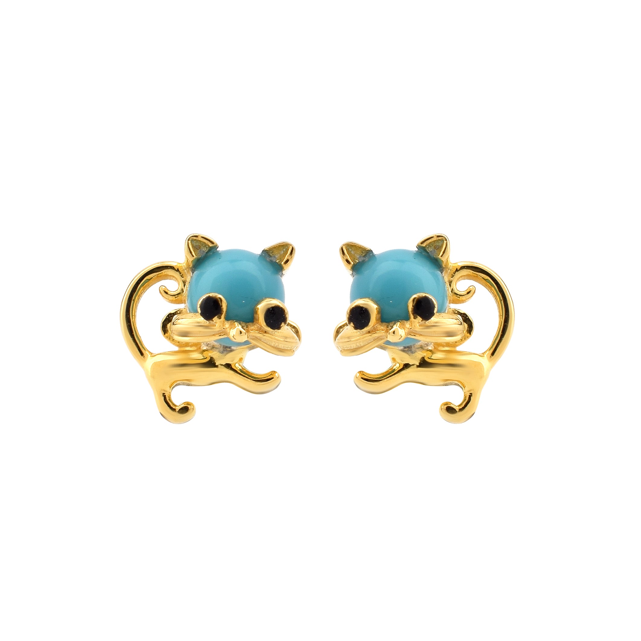 Cat Enamel Earrings for Girls