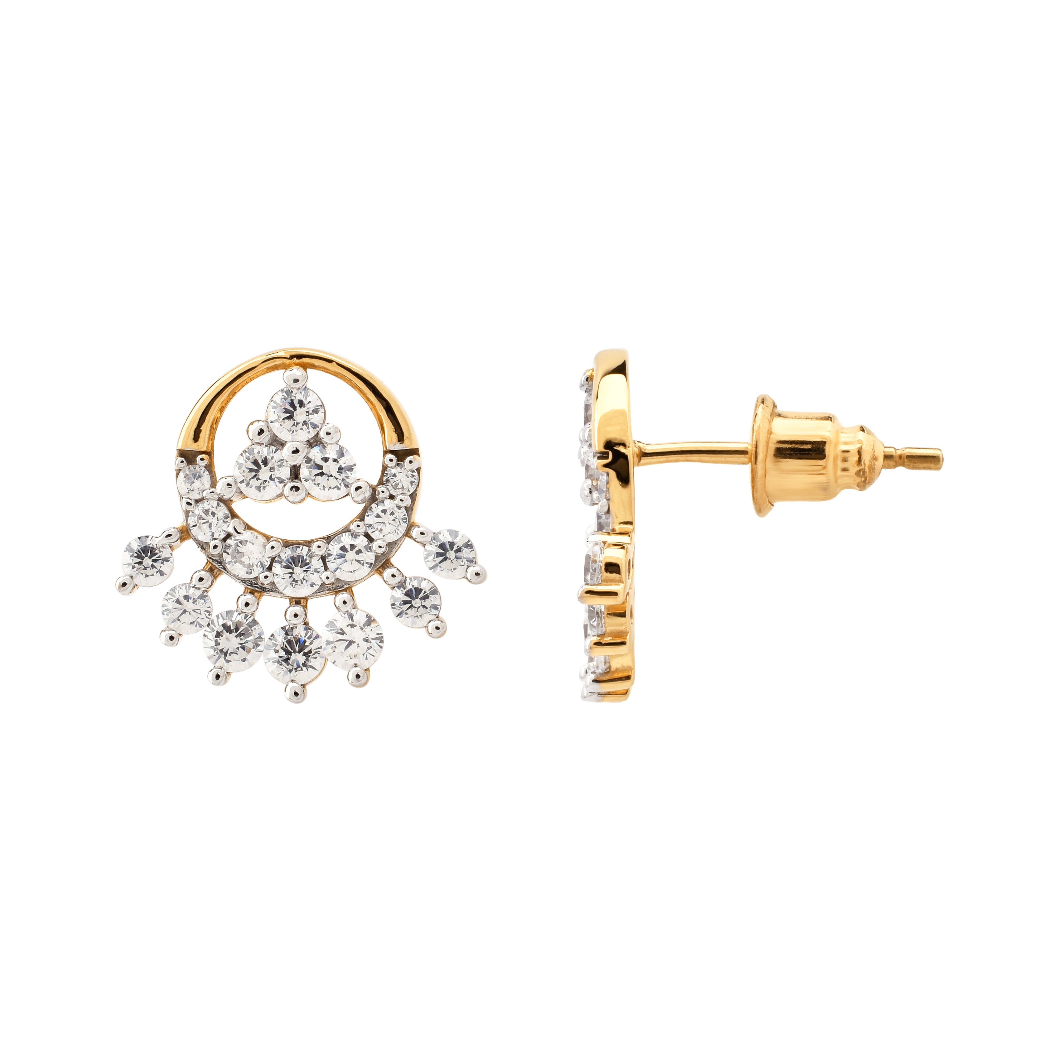 Silver Ethnic Stud Earrings