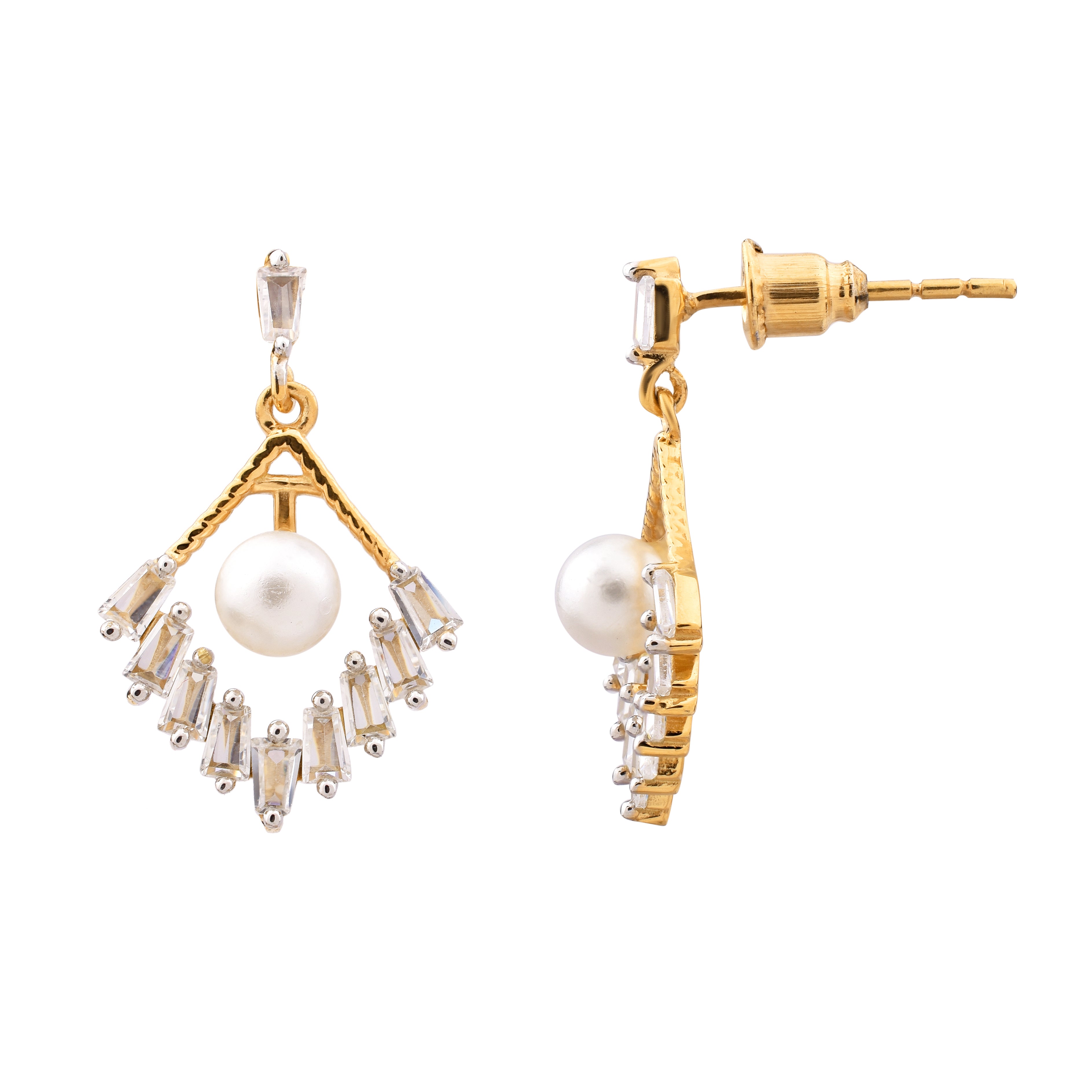 Gold Plated Sterling Drop Earrings