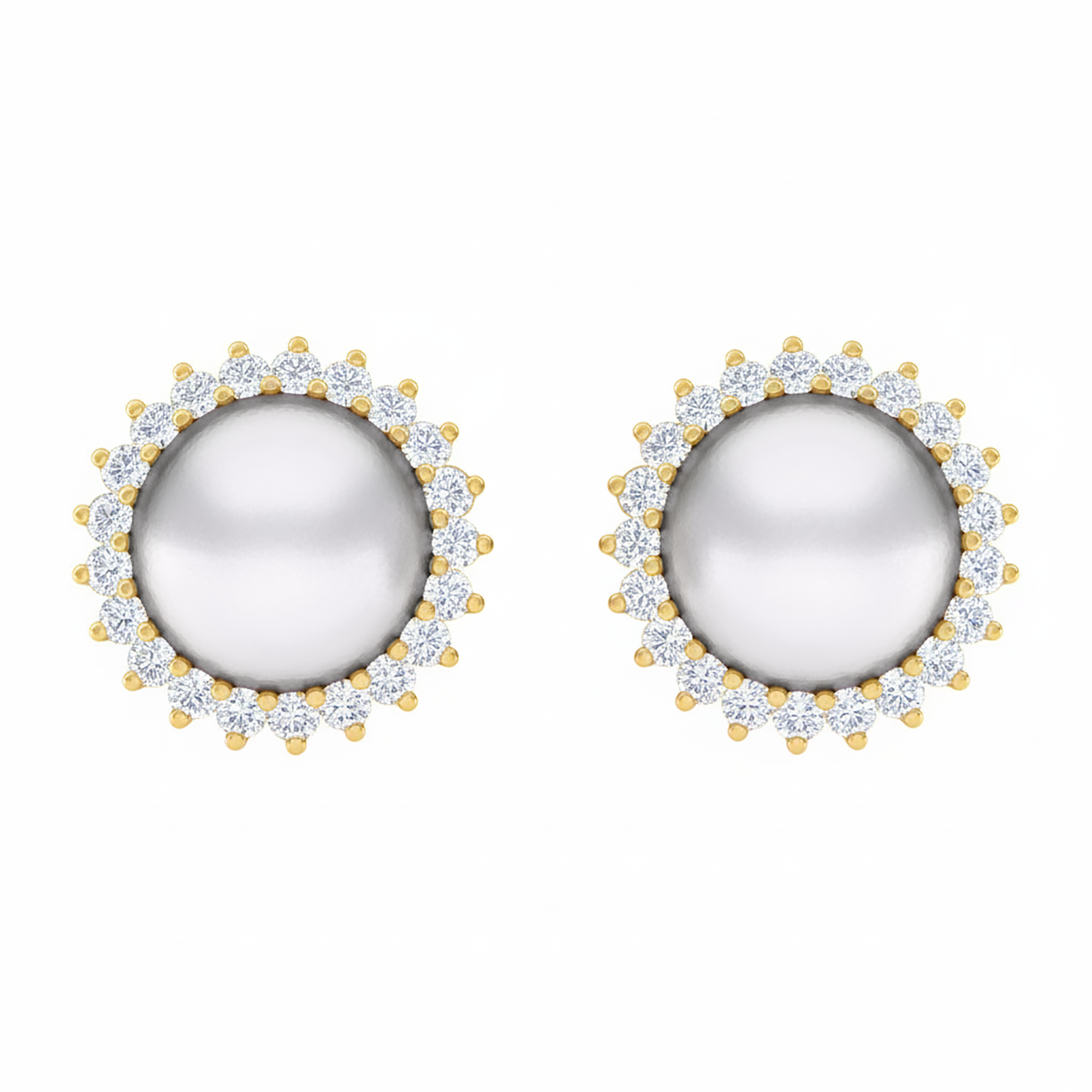 Pearl Halo Design Earrings