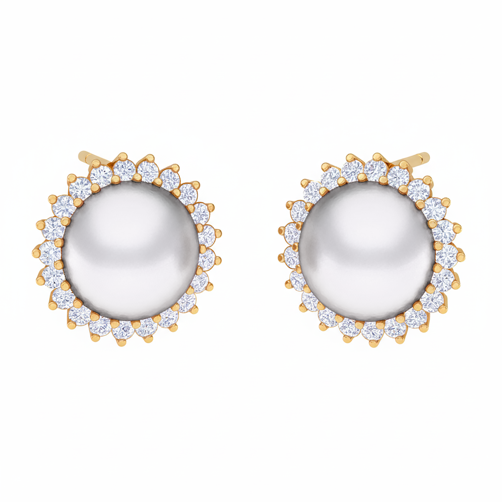 Pearl Halo Design Earrings