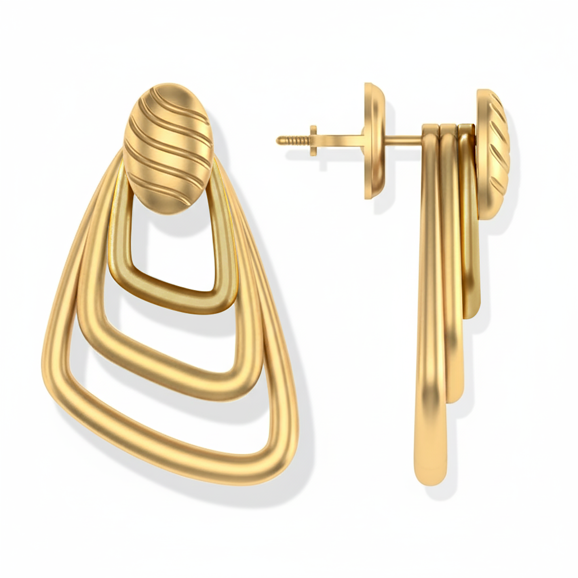 Women’s Yellow Gold Plated Triangle Earrings