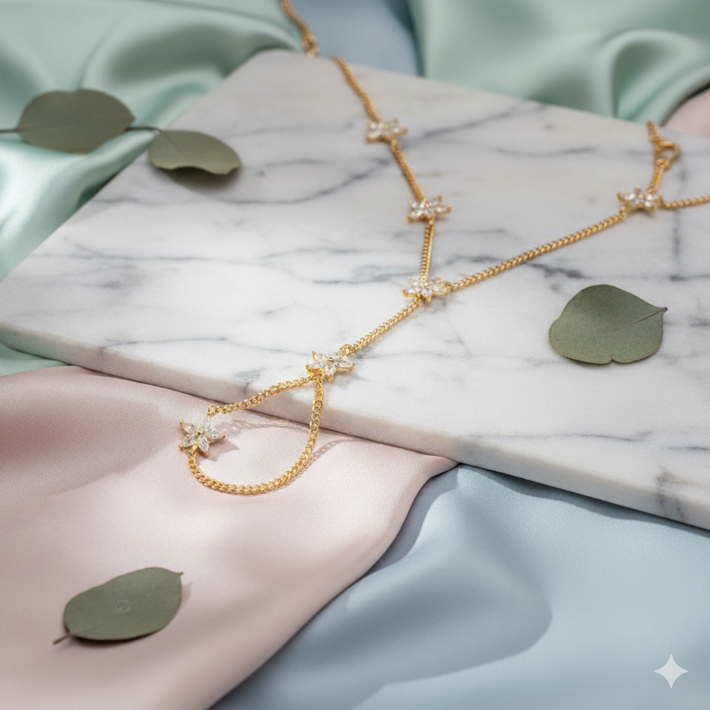 Elegant Floral Hand Chain