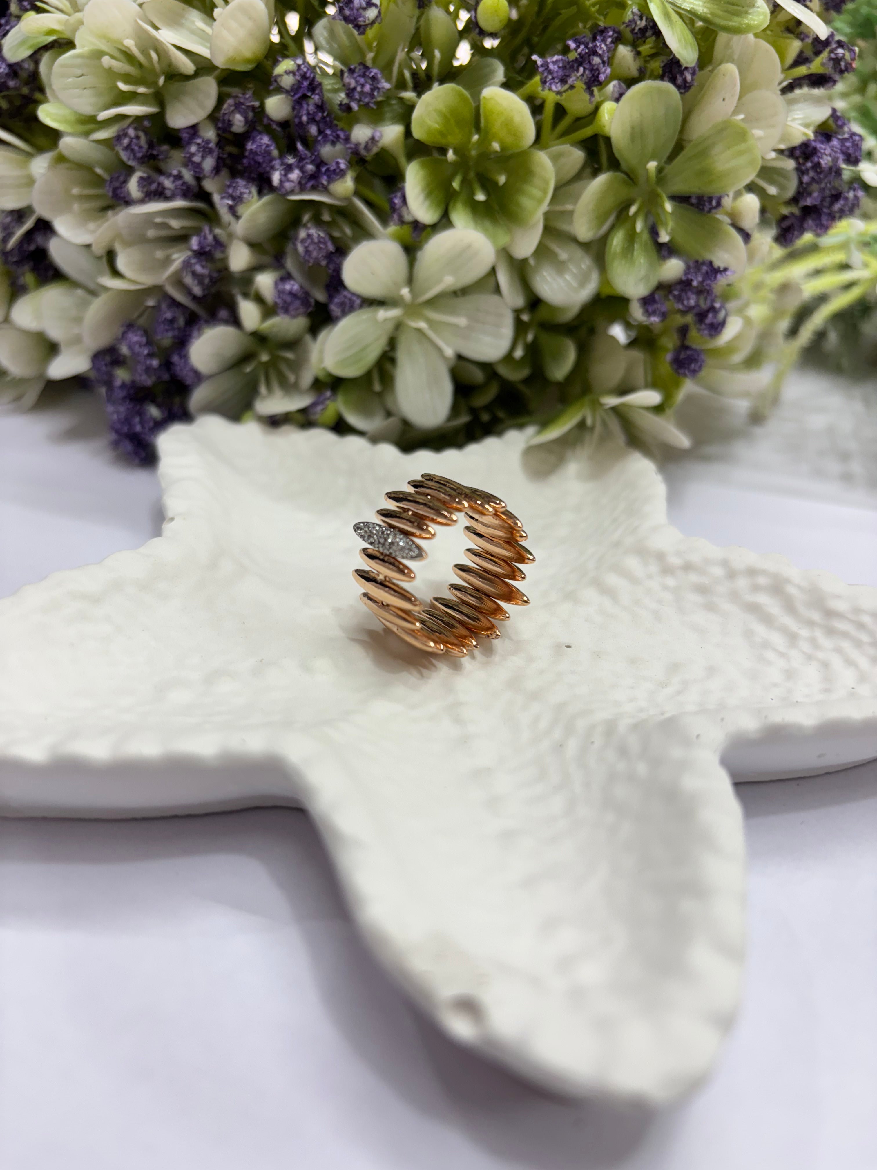 Cocoon Yellow Gold Plated Ring