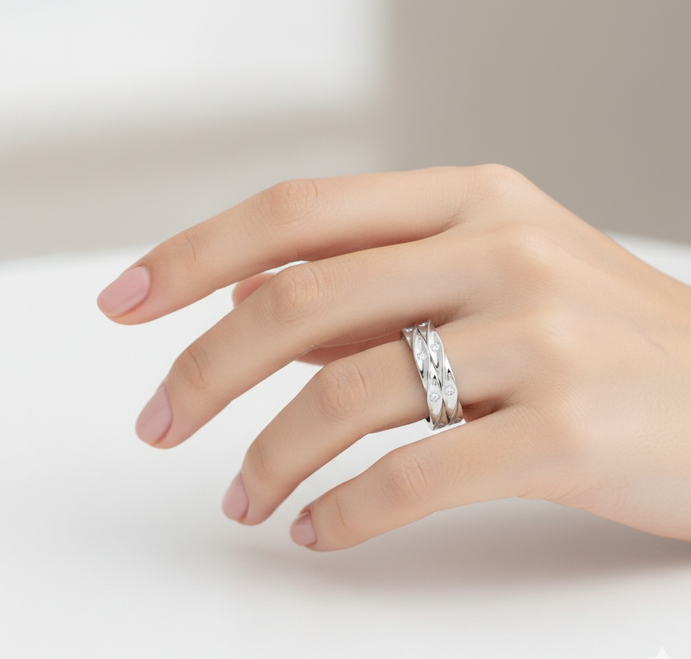 Twisted Flush Setting Ring