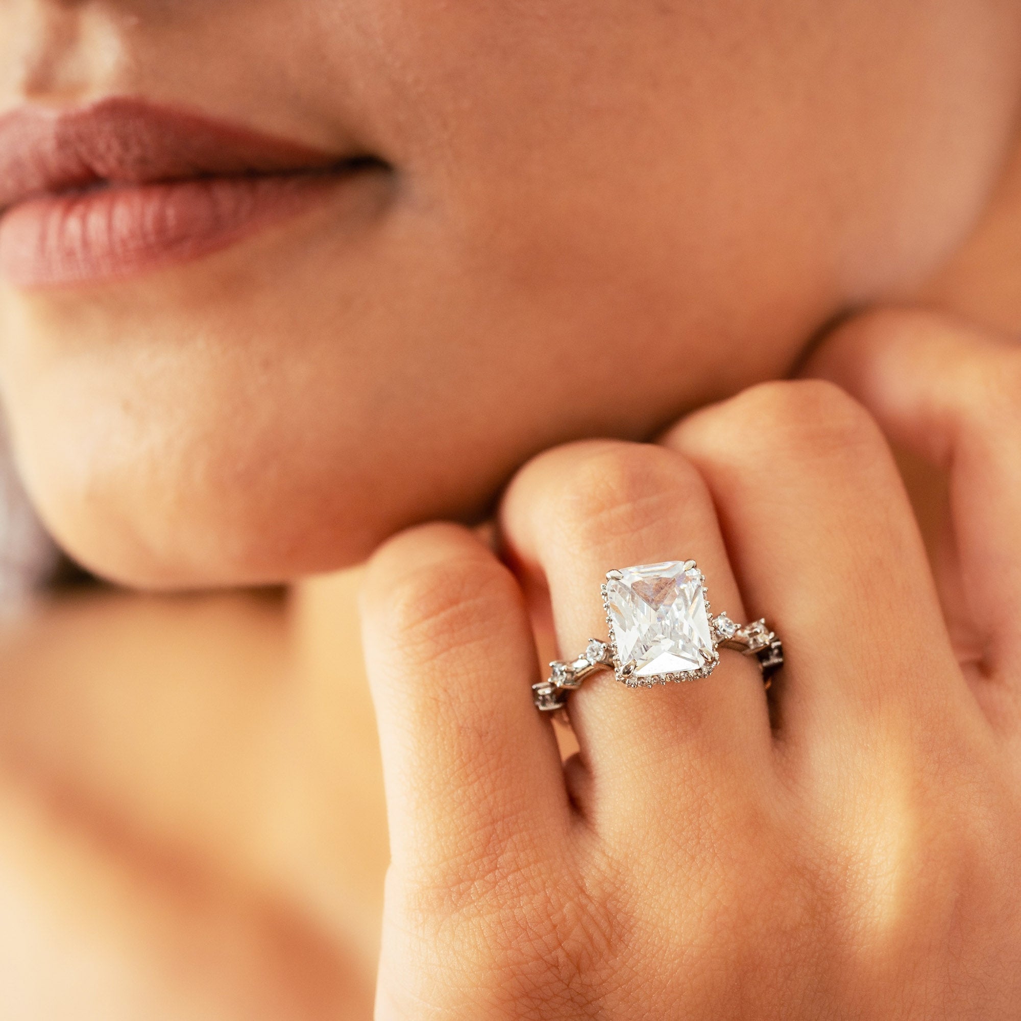 Radiant Cut Sparkle Ring