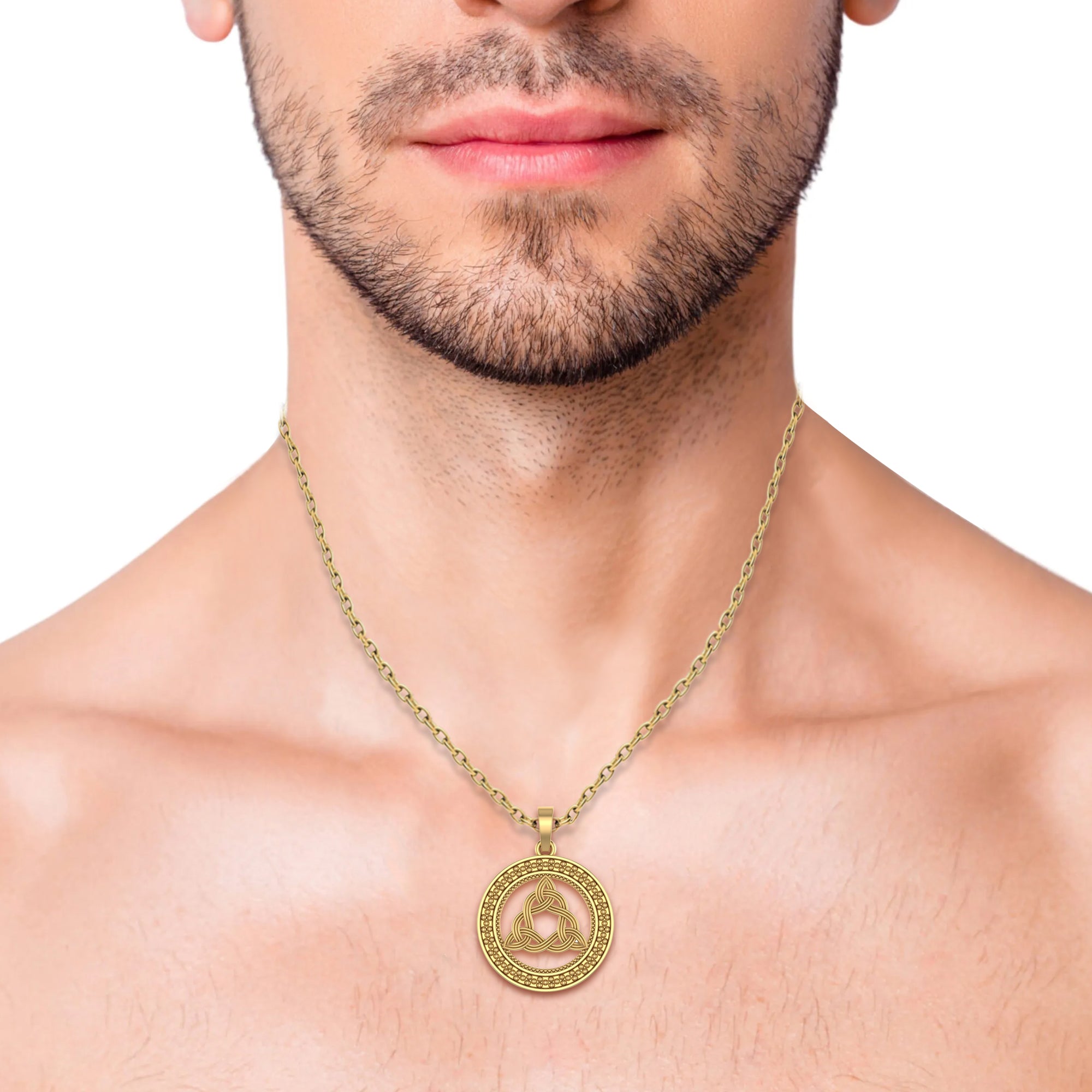 Yellow Gold Men's Celtic Knot Pendant