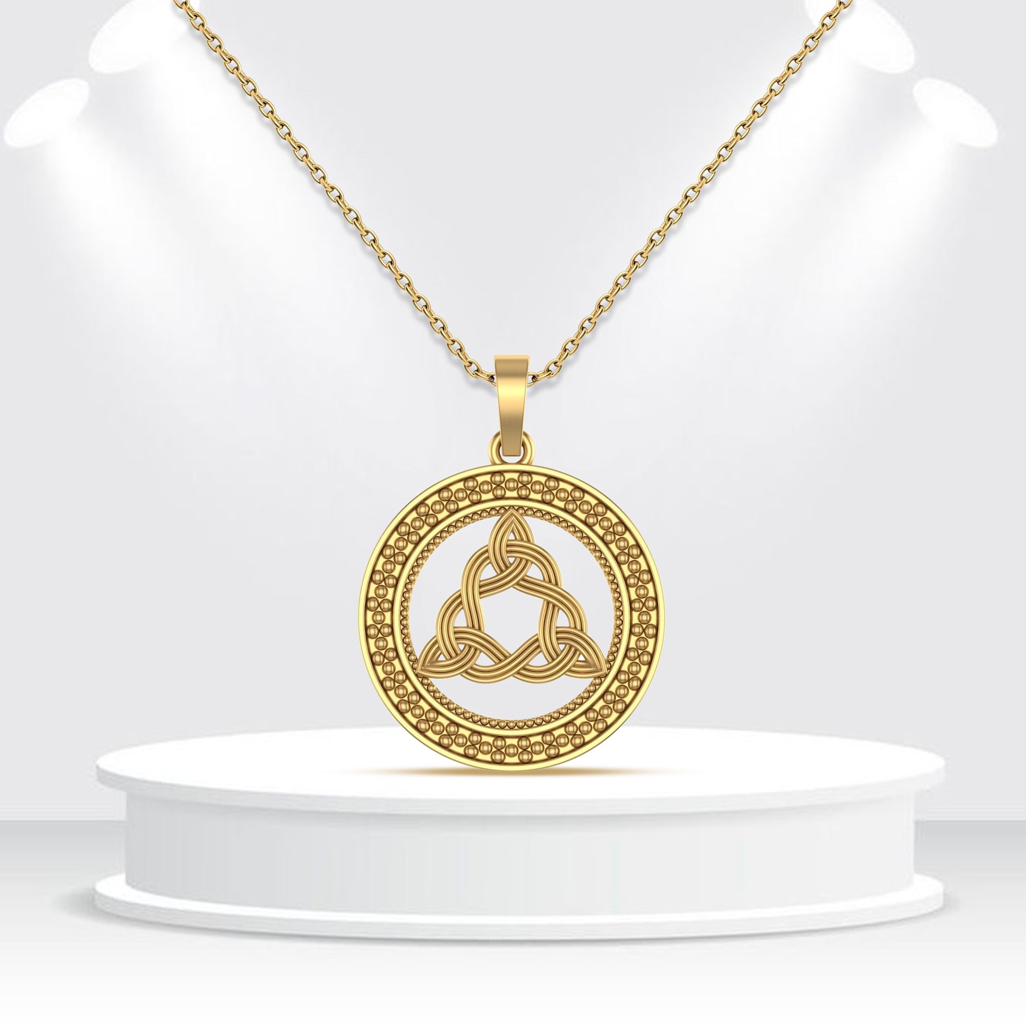 Yellow Gold Men's Celtic Knot Pendant