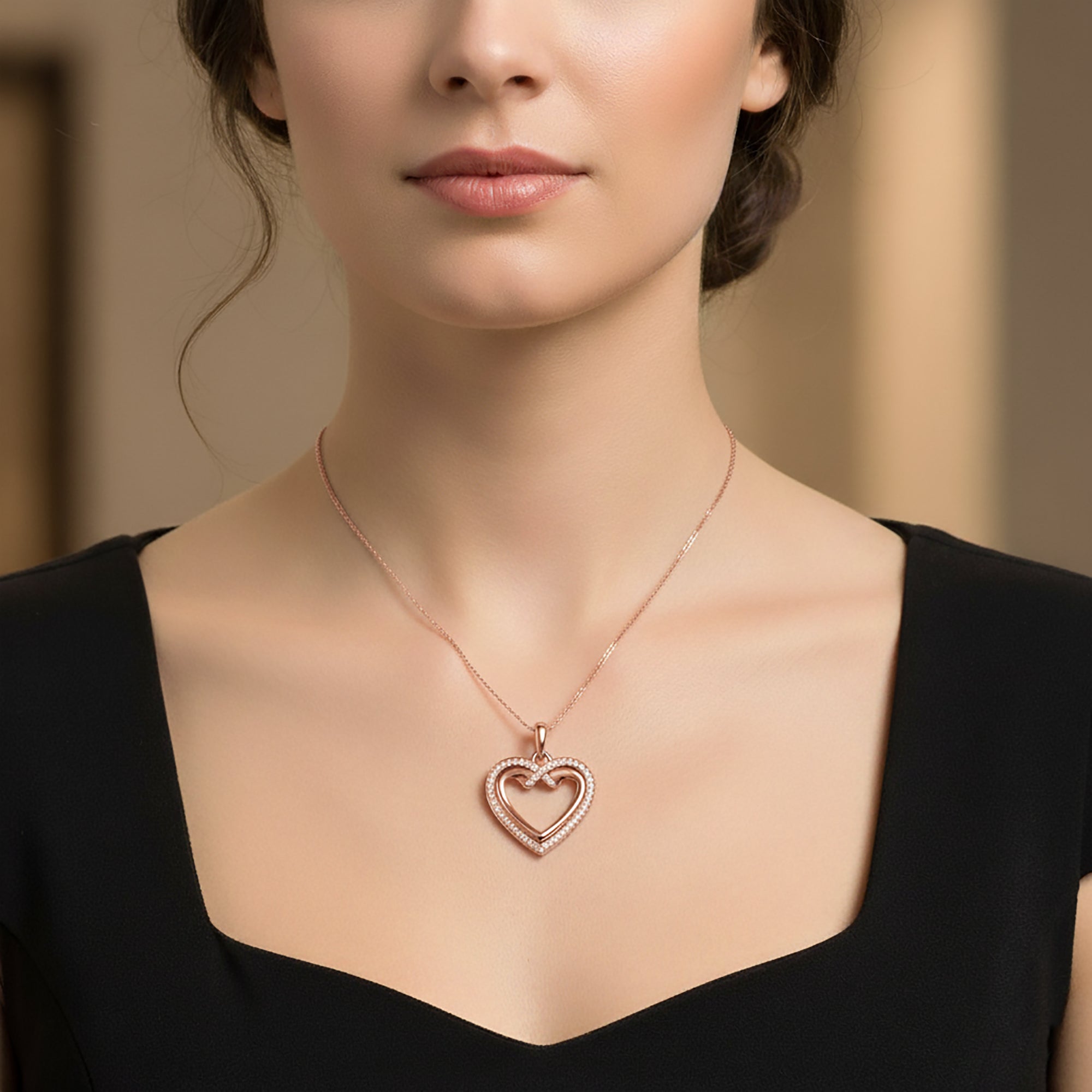 Rose Gold Heart Pendant