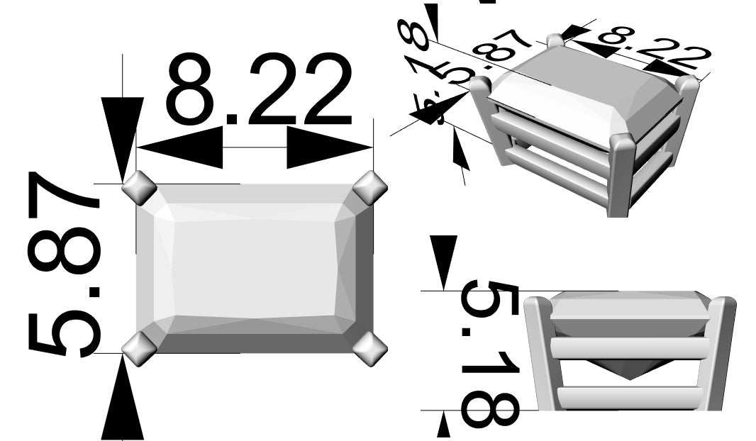 Solitaire Emerald Cut Pendant