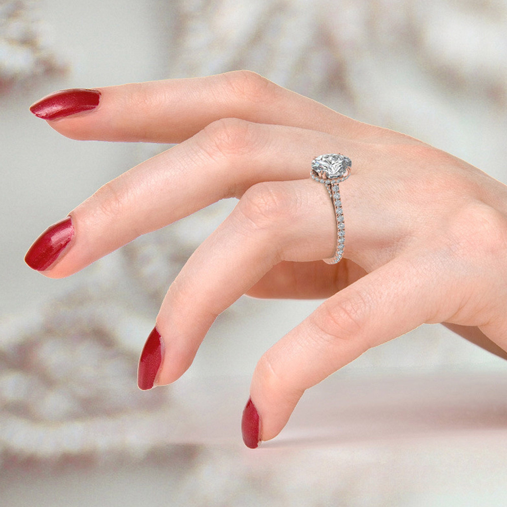 Stunning Large Oval-Cut Rose Gold Plated Ring | Adjustable Sterling Silver Ring