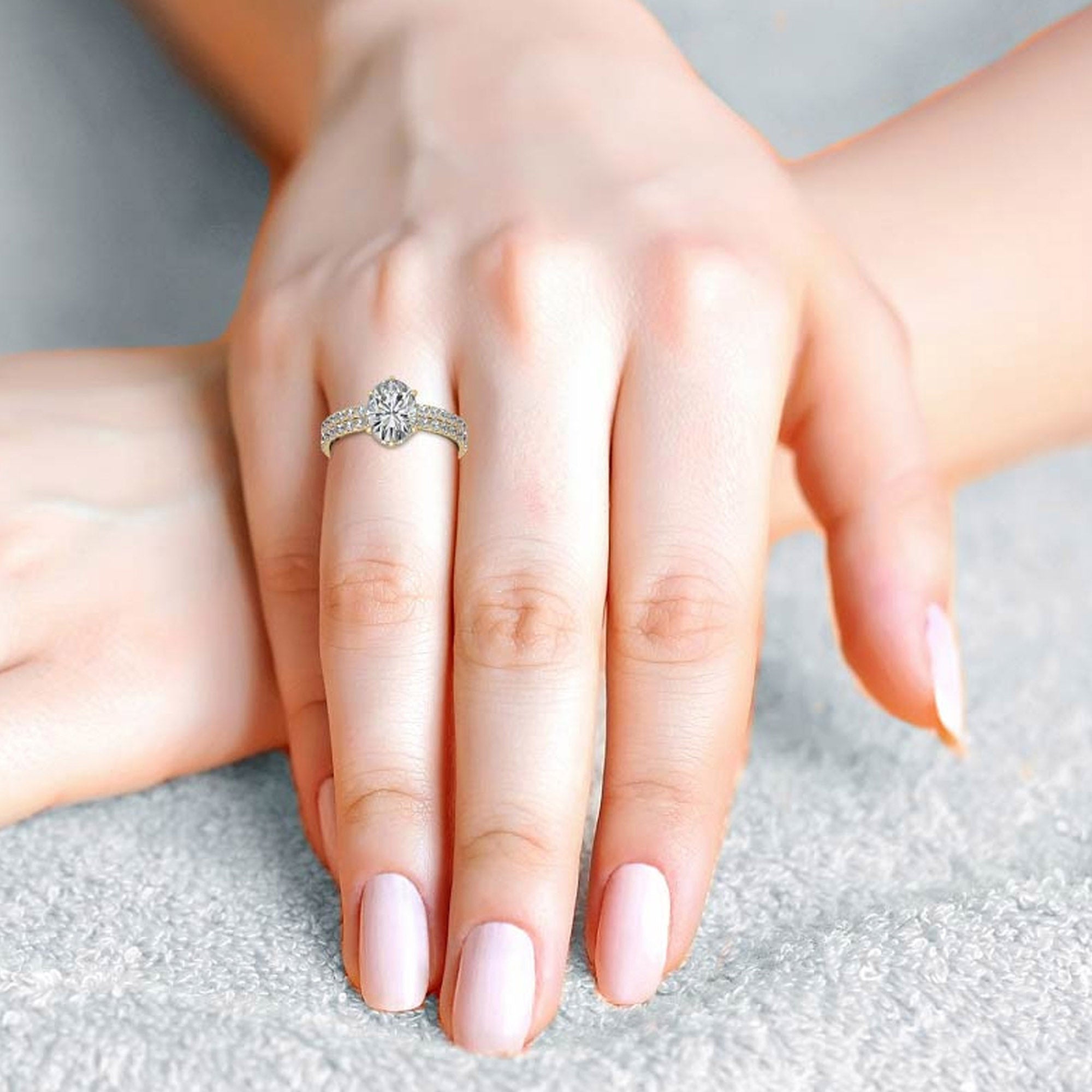 Adjustable Sterling Silver Stackable Oval Ring - Elegant Rose Gold Plating