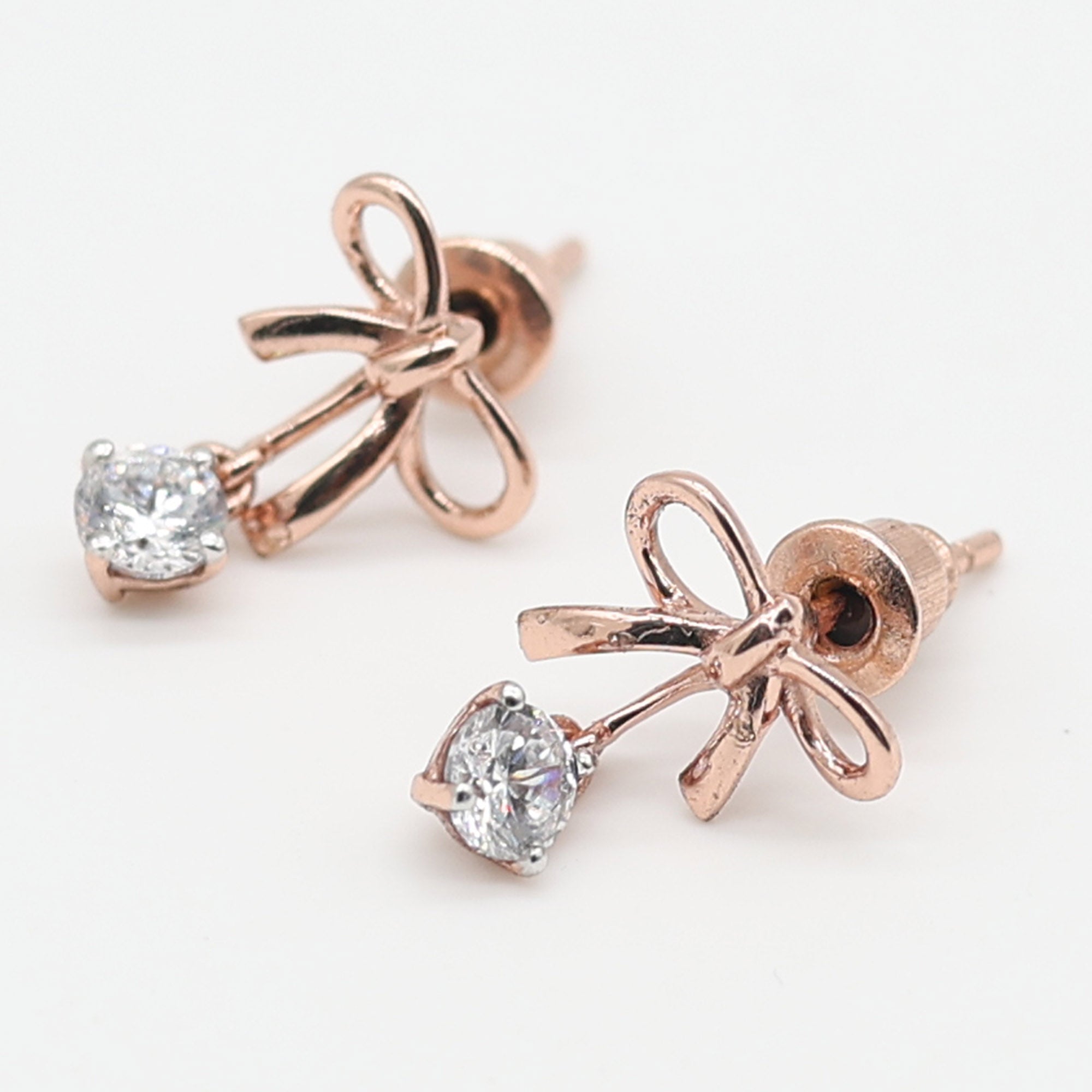 Timeless Rose Gold Bow Drop Earrings