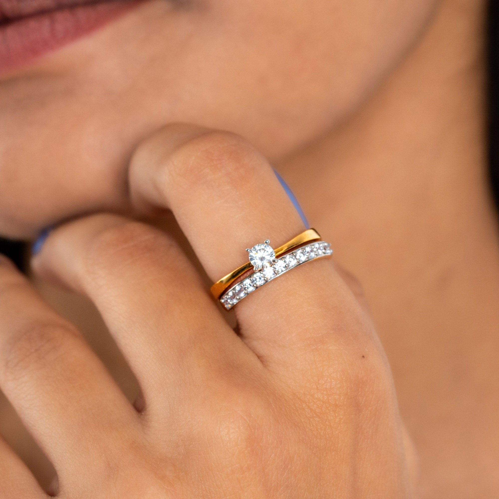 Couple Rings in Yellow Gold Plating