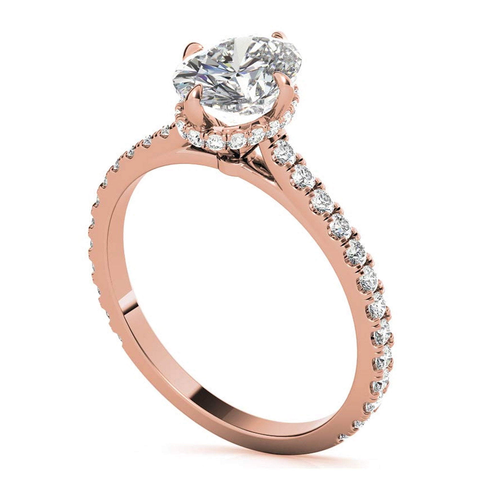 Stunning Oval-Cut Adjustable Sterling Silver Ring - Elegant Rose Gold Plating