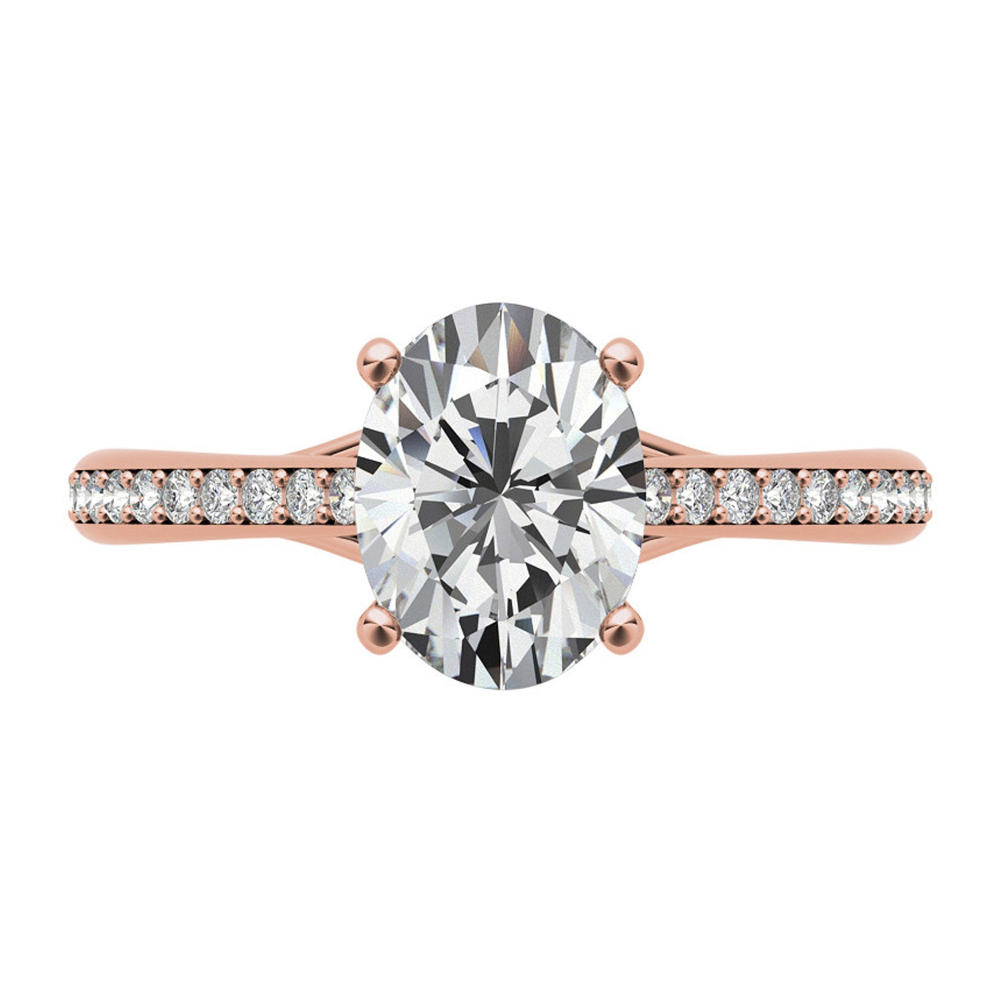 Silver Radiant Rose Solitaire Ring