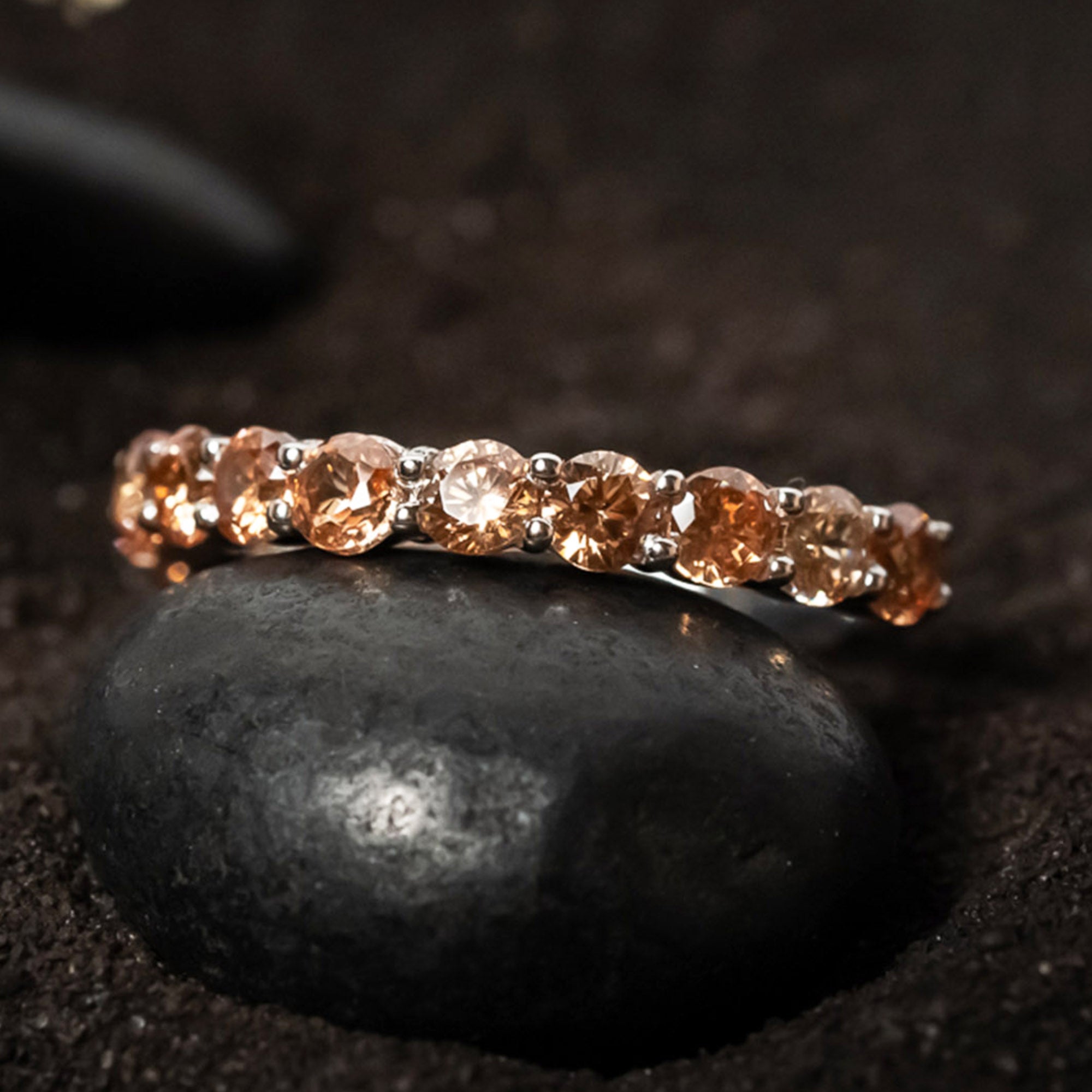 Champagne Heart Ring Set