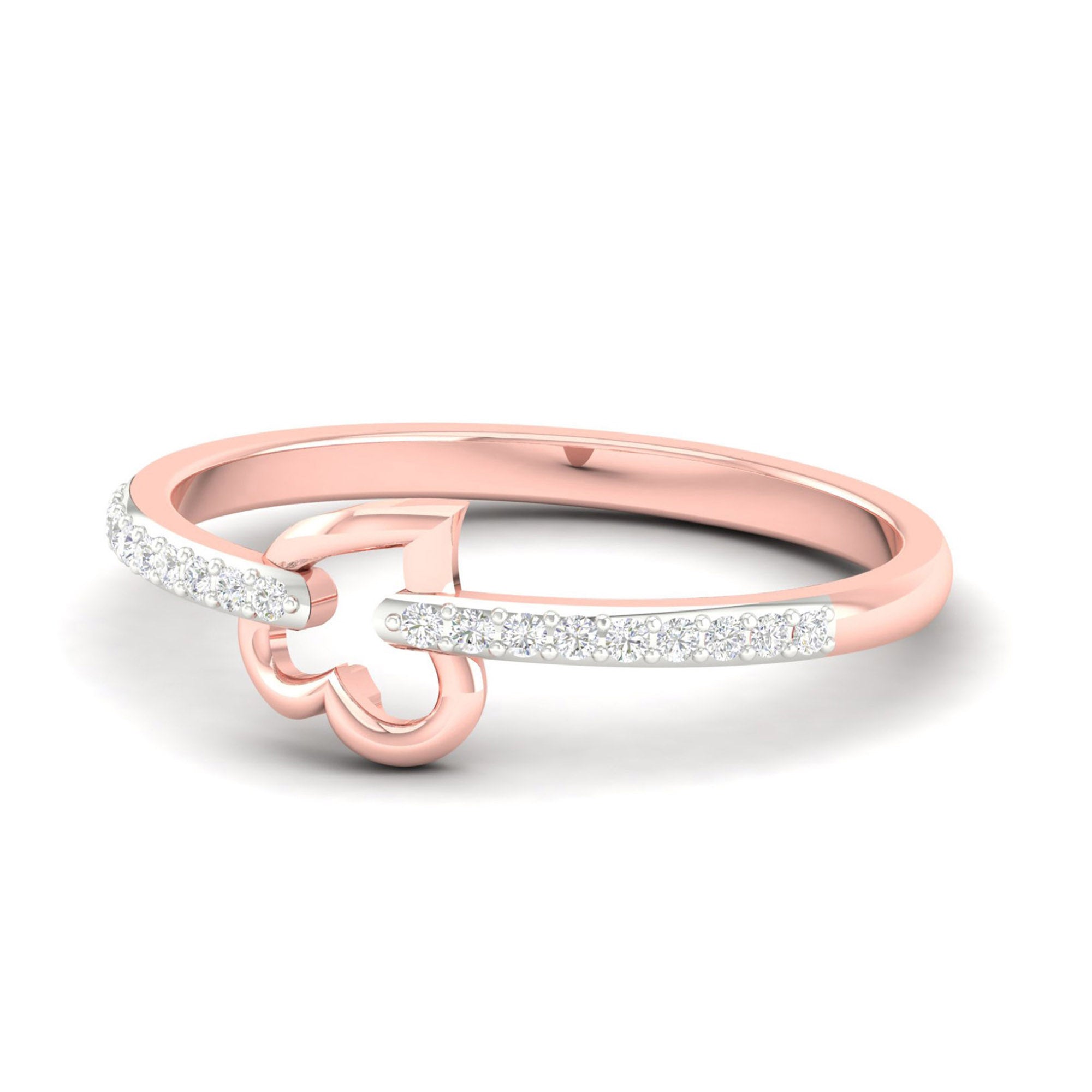 Elegant Open Heart Diamond Ring
