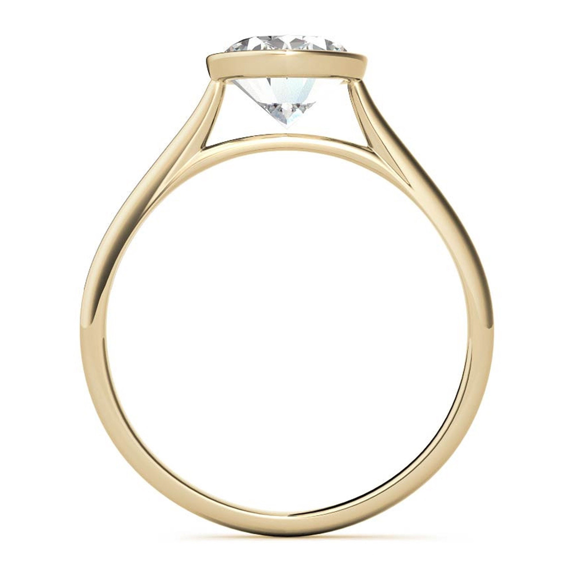 Adjustable Minimalist Sterling Silver Yellow Gold Oval Cut Zircon Bezel Set Eangagement  Ring For Women