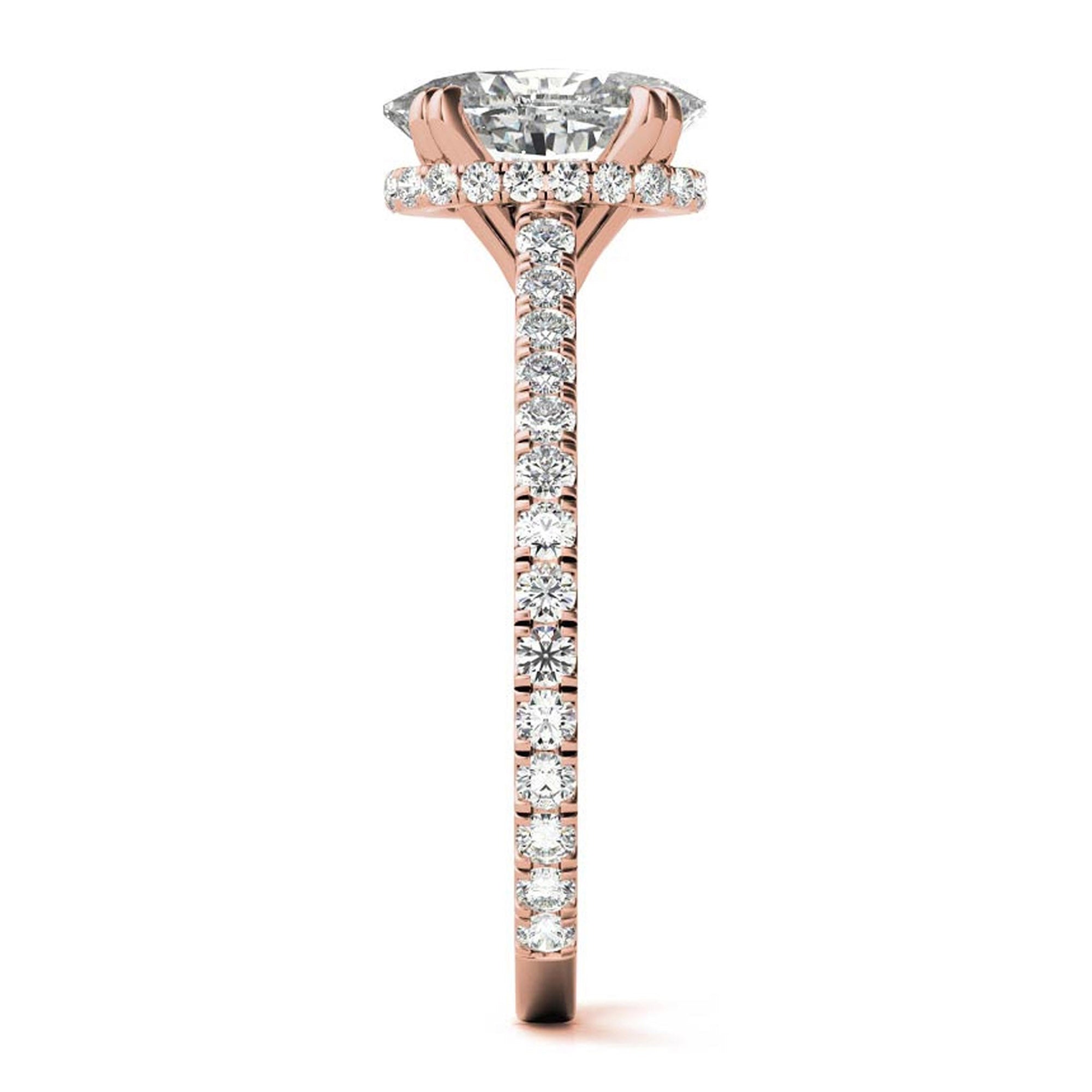 Stunning Large Oval-Cut Rose Gold Plated Ring | Adjustable Sterling Silver Ring