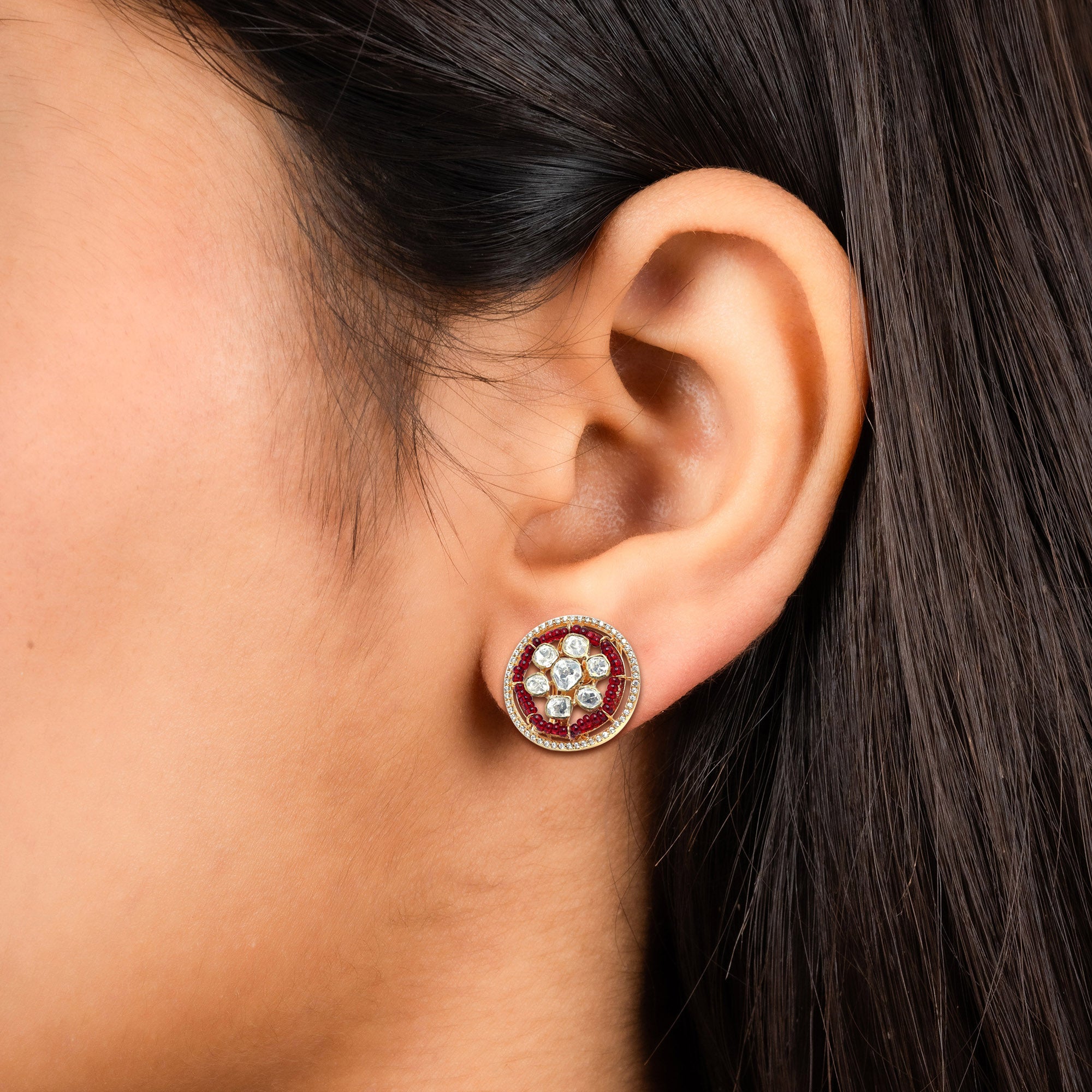 Rani Chandramukhi Polki Glow Stud