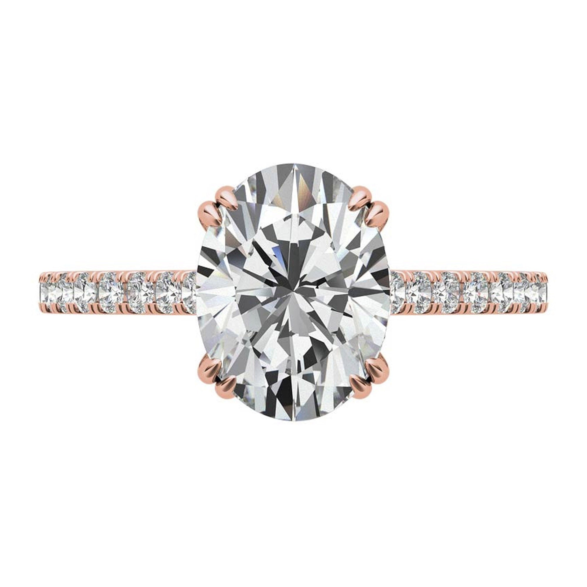 Stunning Large Oval-Cut Rose Gold Plated Ring | Adjustable Sterling Silver Ring